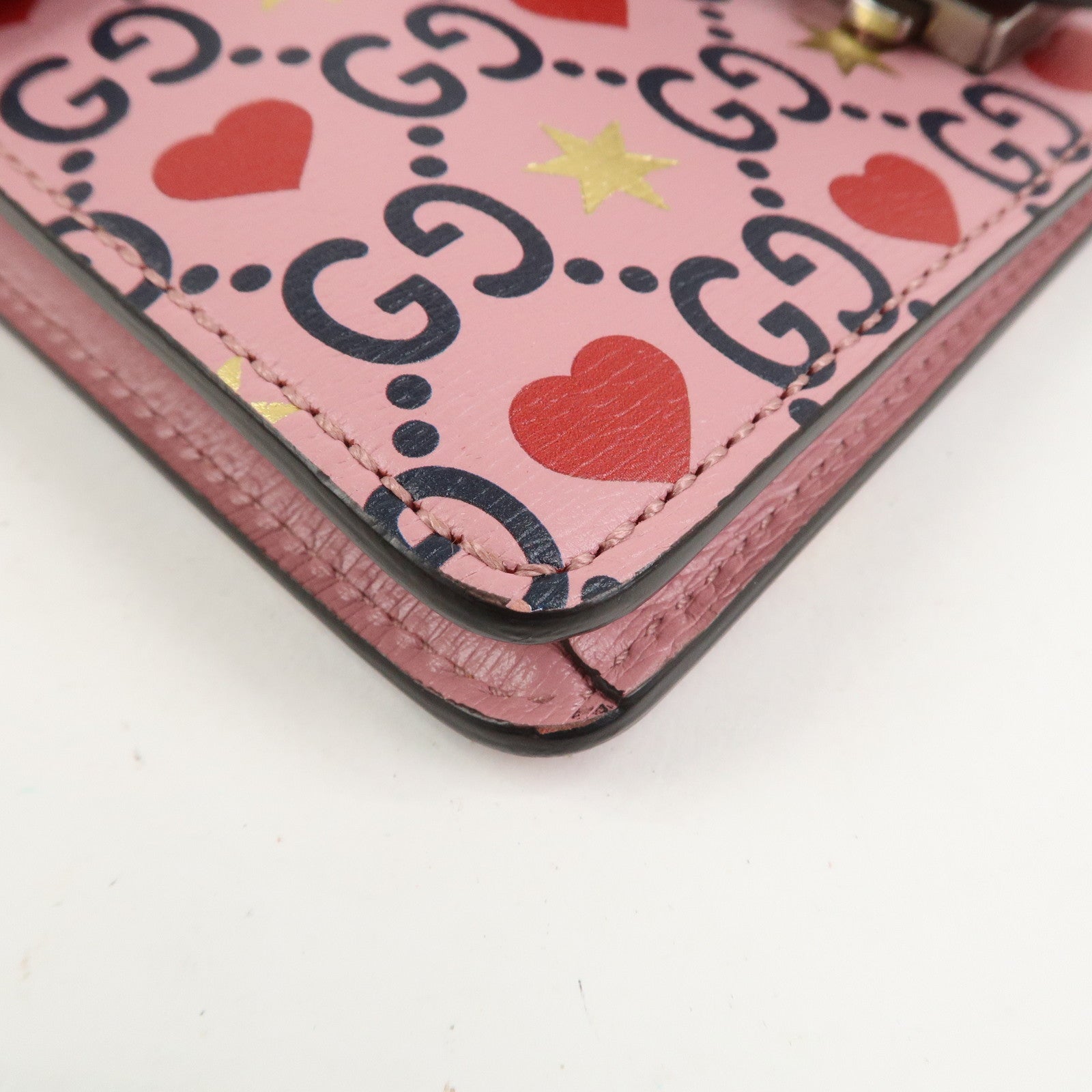 GUCCI Dionysus Leather Chain Shoulder Bag Valentine Limited 421970