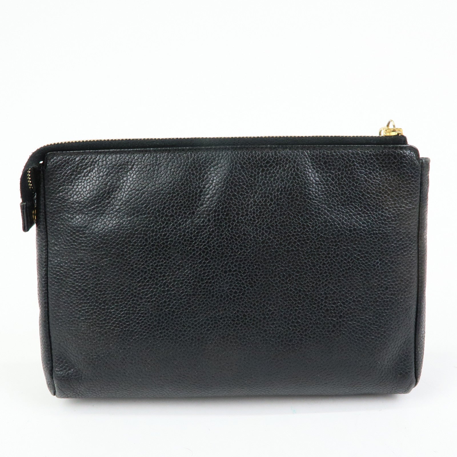 CHANEL COCO Mark Caviar Skin Cosmetic Pouch Makeup Bag Black