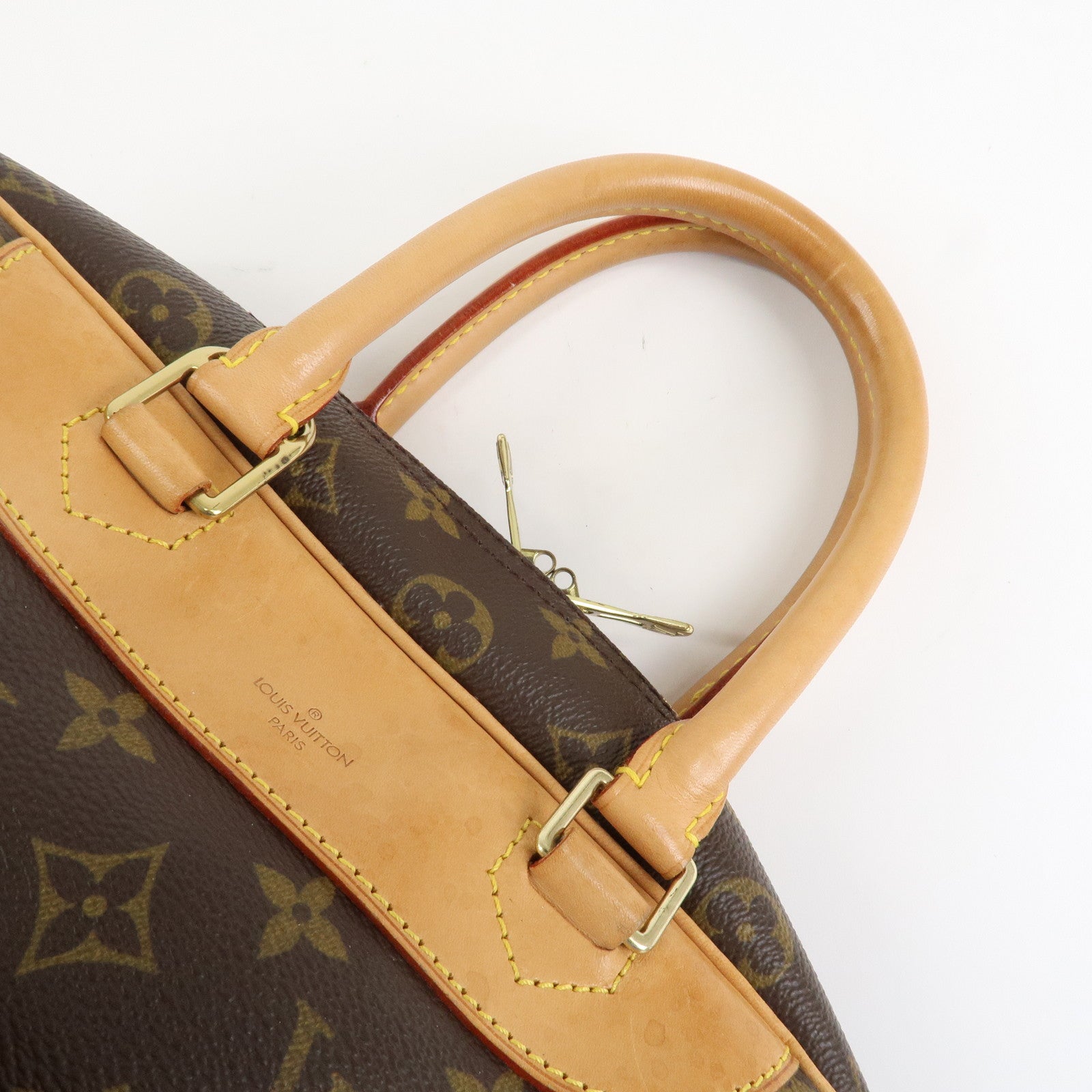 Louis Vuitton Leather Canvas Monogram Deauville Hand Bag M47270 Used