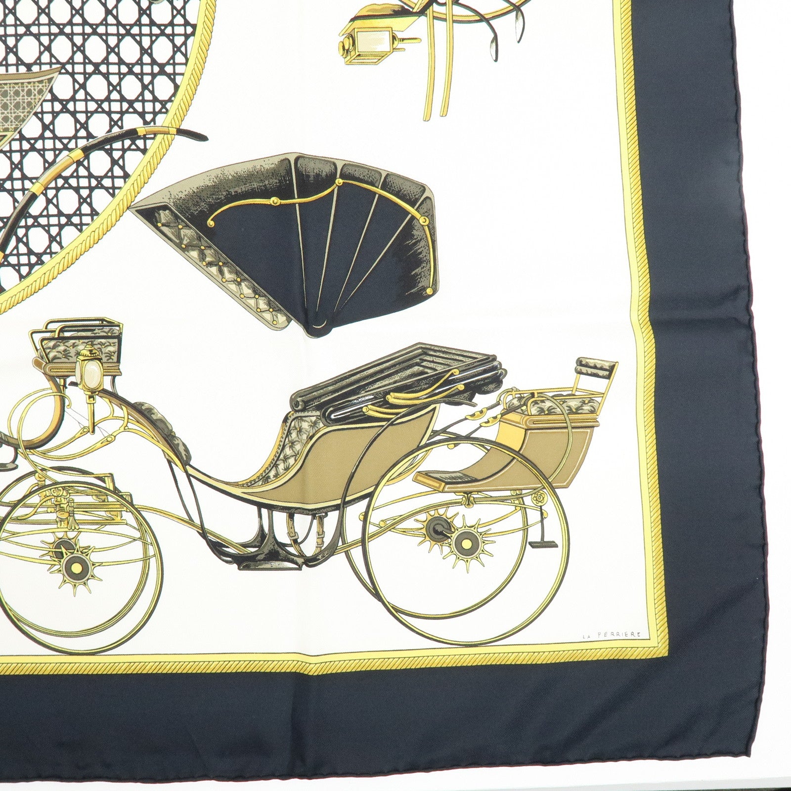 HERMES Carre 90 Silk 100% Scarf LES VOITURES A TRANSFORMATION