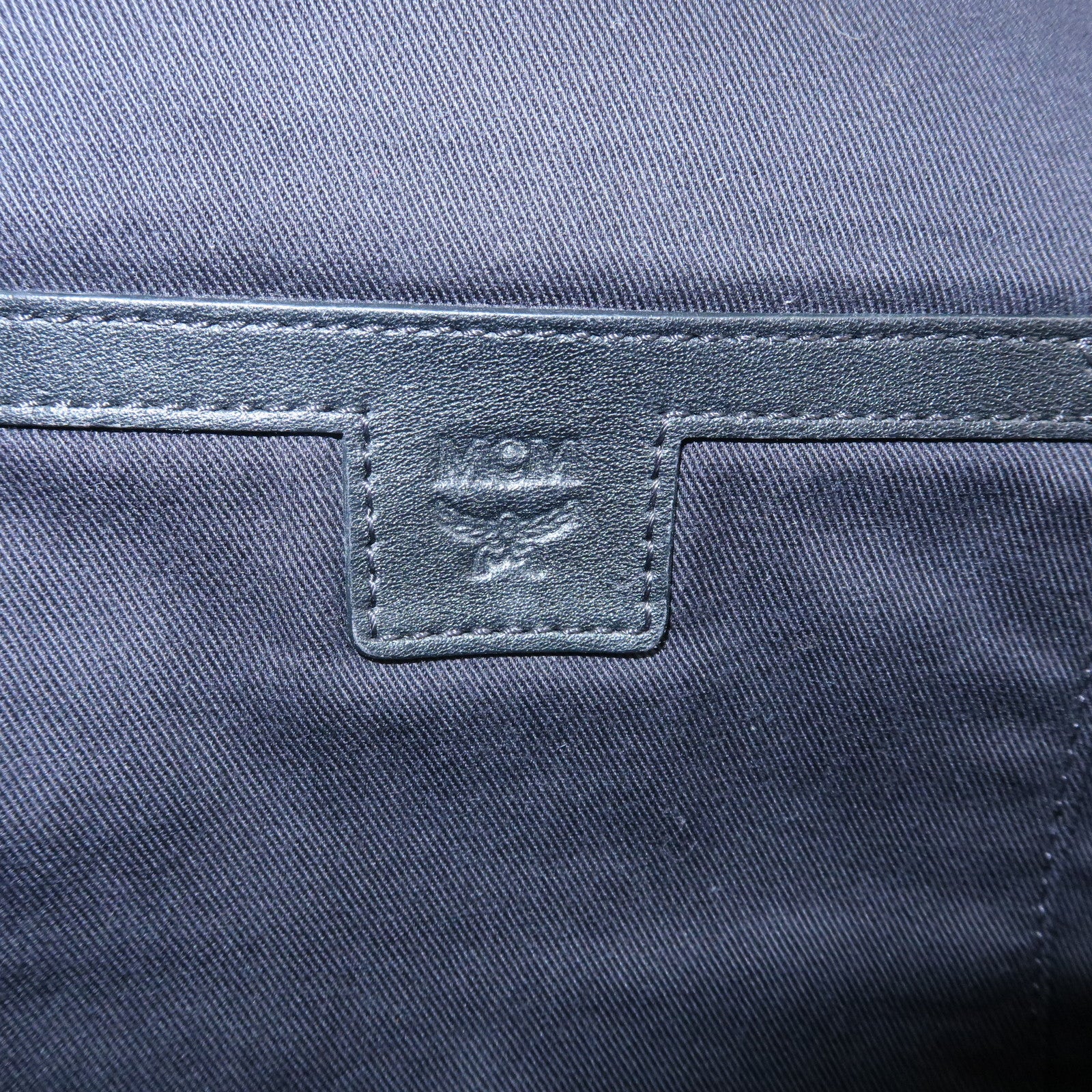 MCM Logo Nylon Leather Cross Body Bag Shoulder Bag Dark Green Black