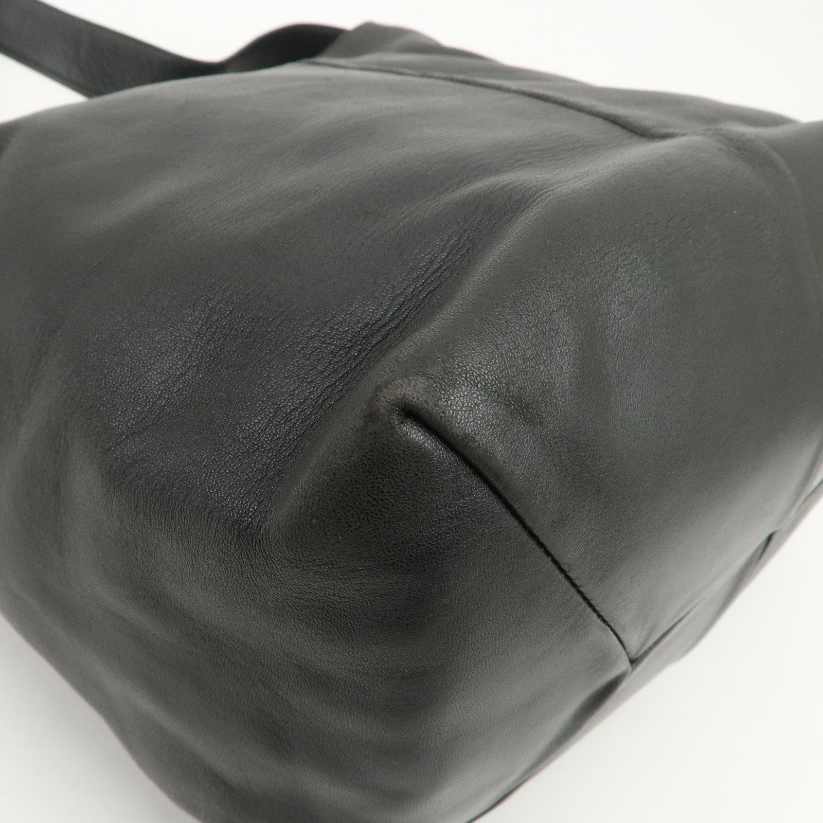 LOEWE Logo Leather Shoulder Bag Hand Bag Black