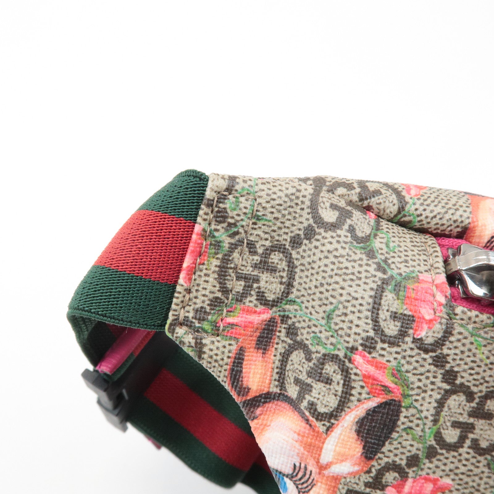 GUCCI GG Supreme Childrens Bambi Floral Waist Bag Beige Pink 502095 Used