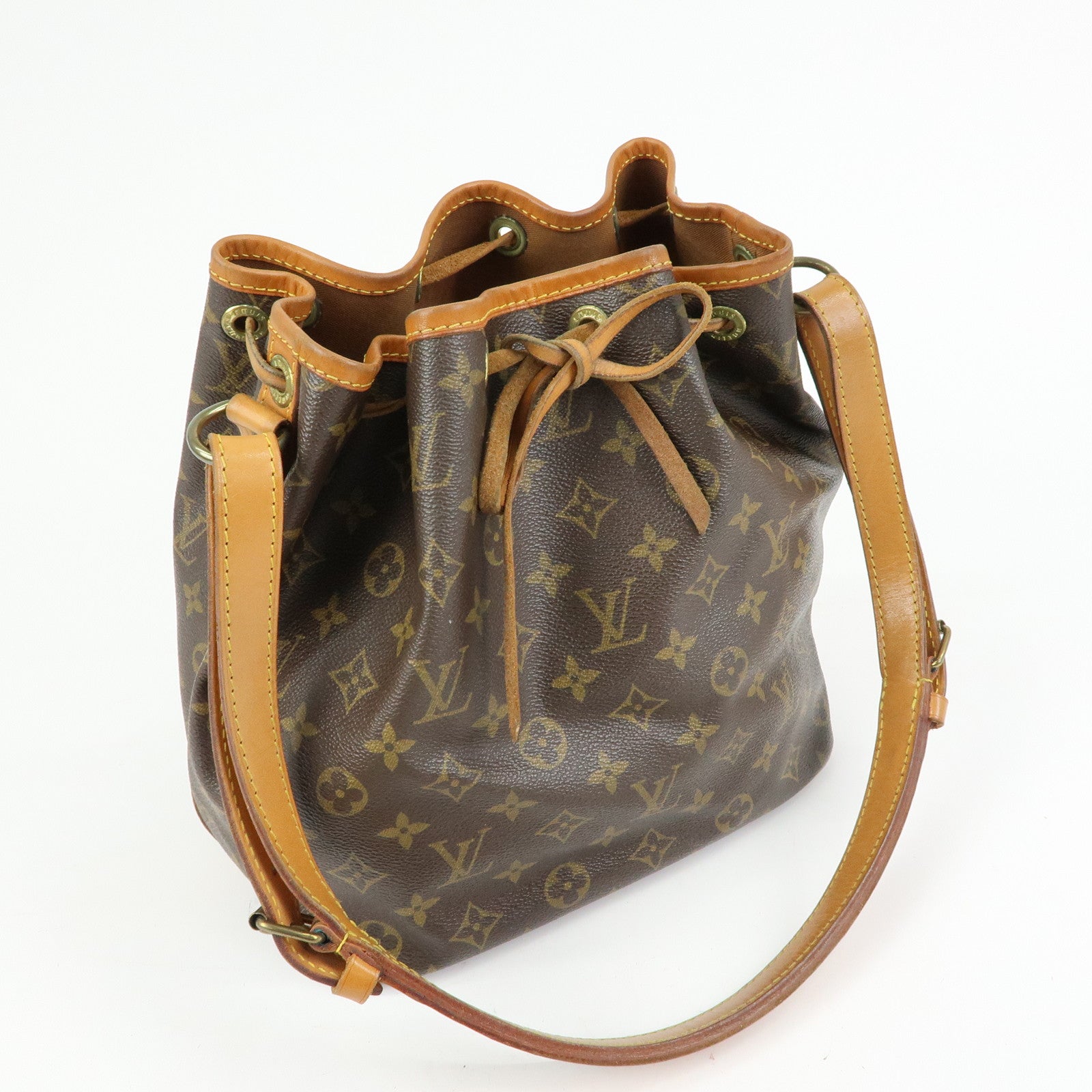 Louis Vuitton Monogram Petit Noe Shoulder Bag Brown M42226