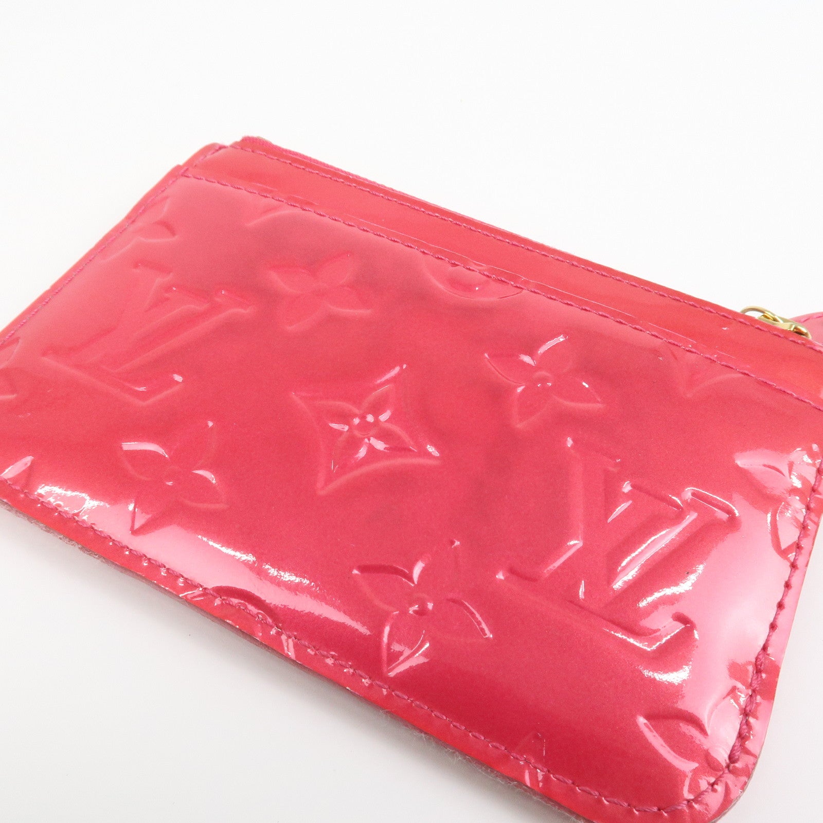 Louis Vuitton Monogram Vernis Leather Pochette Cles NM Pink M93637