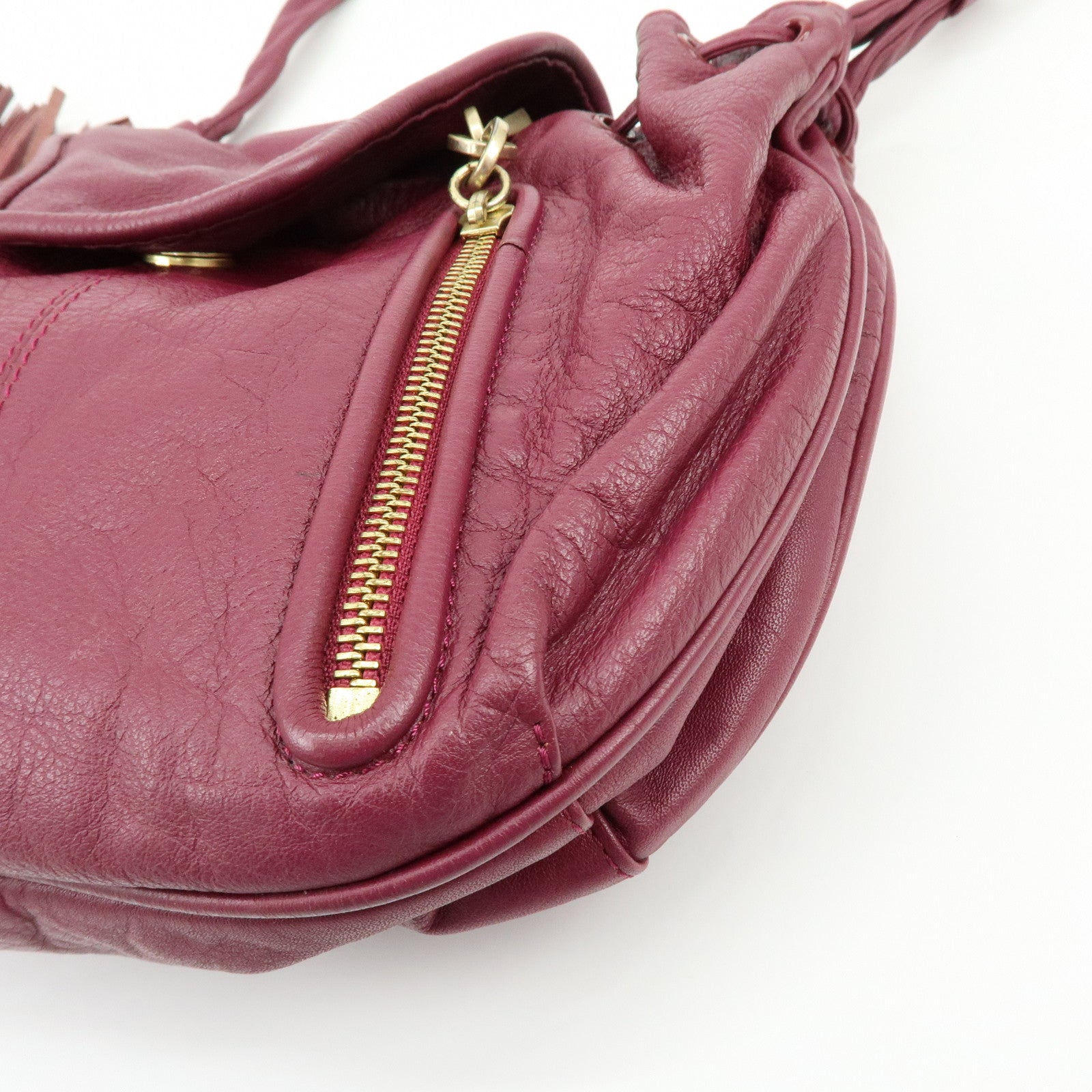 Chloe See By Chloe Leather Shoulder Bag Crossbody Bag Bordeaux