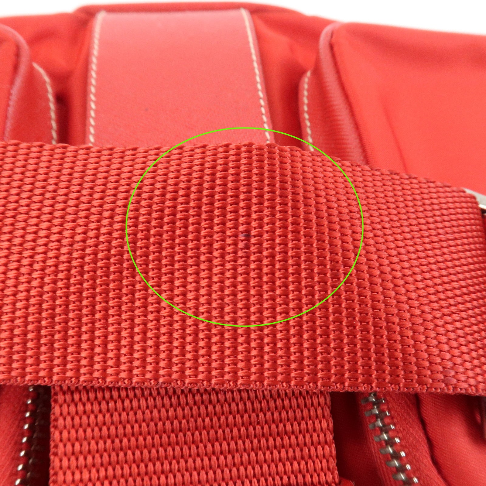 PRADA Triangle Logo Nylon Saffiano Leather Shoulder Bag Red BT0436