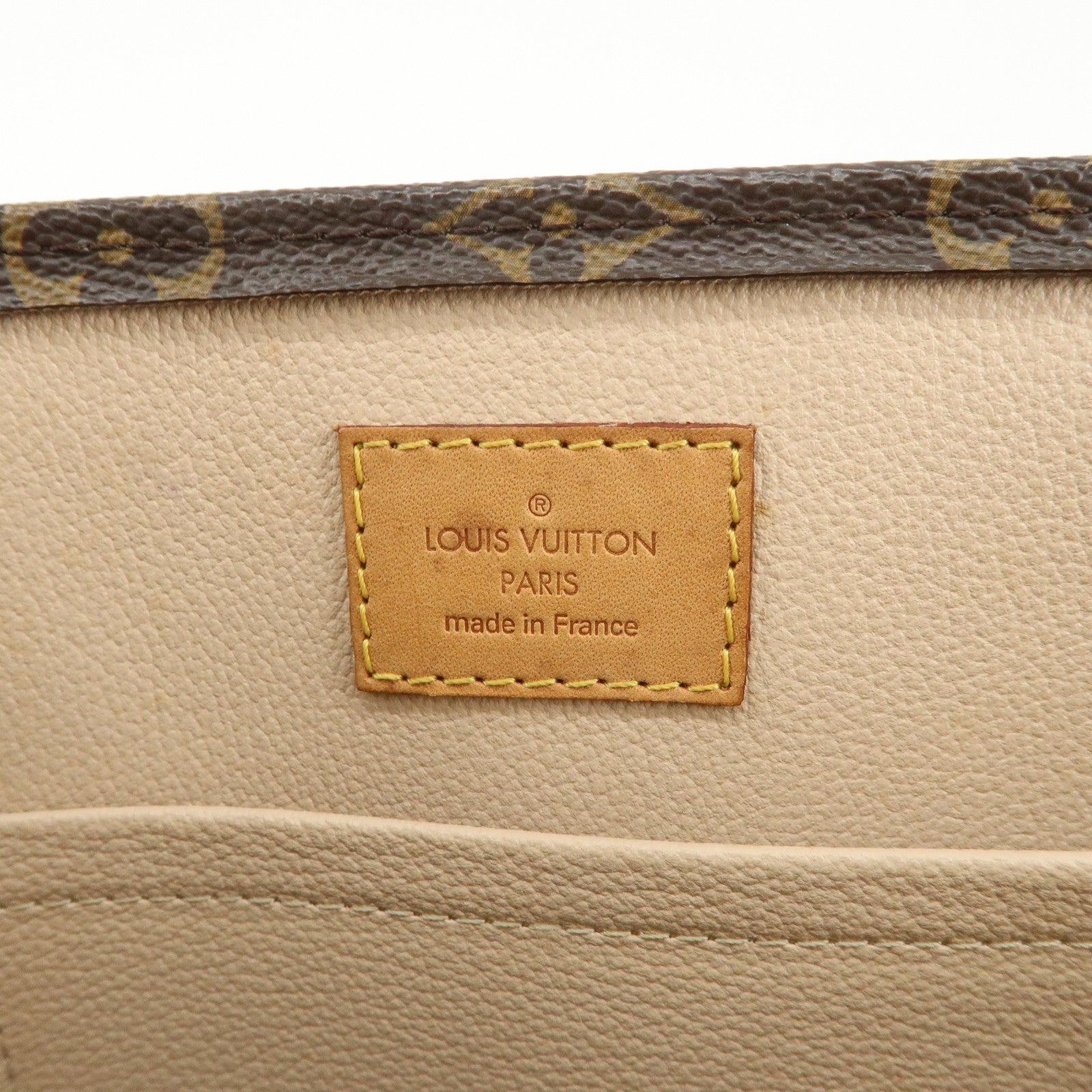 Louis Vuitton Monogram Sac Plat Tote Bag Hand Bag Brown M51140