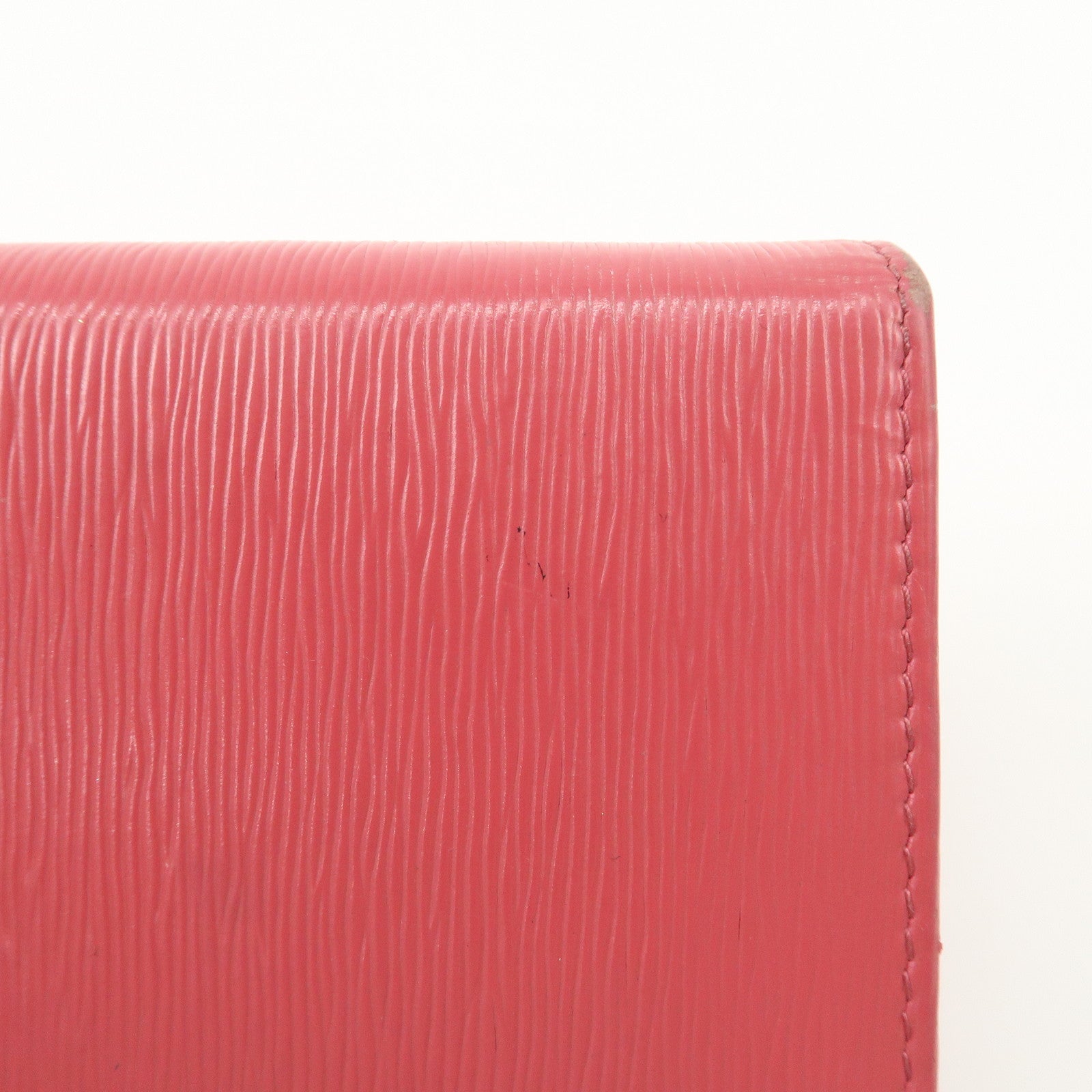 PRADA Saffiano Leather Trifold Compact Wallet Pink 1MH176 Used