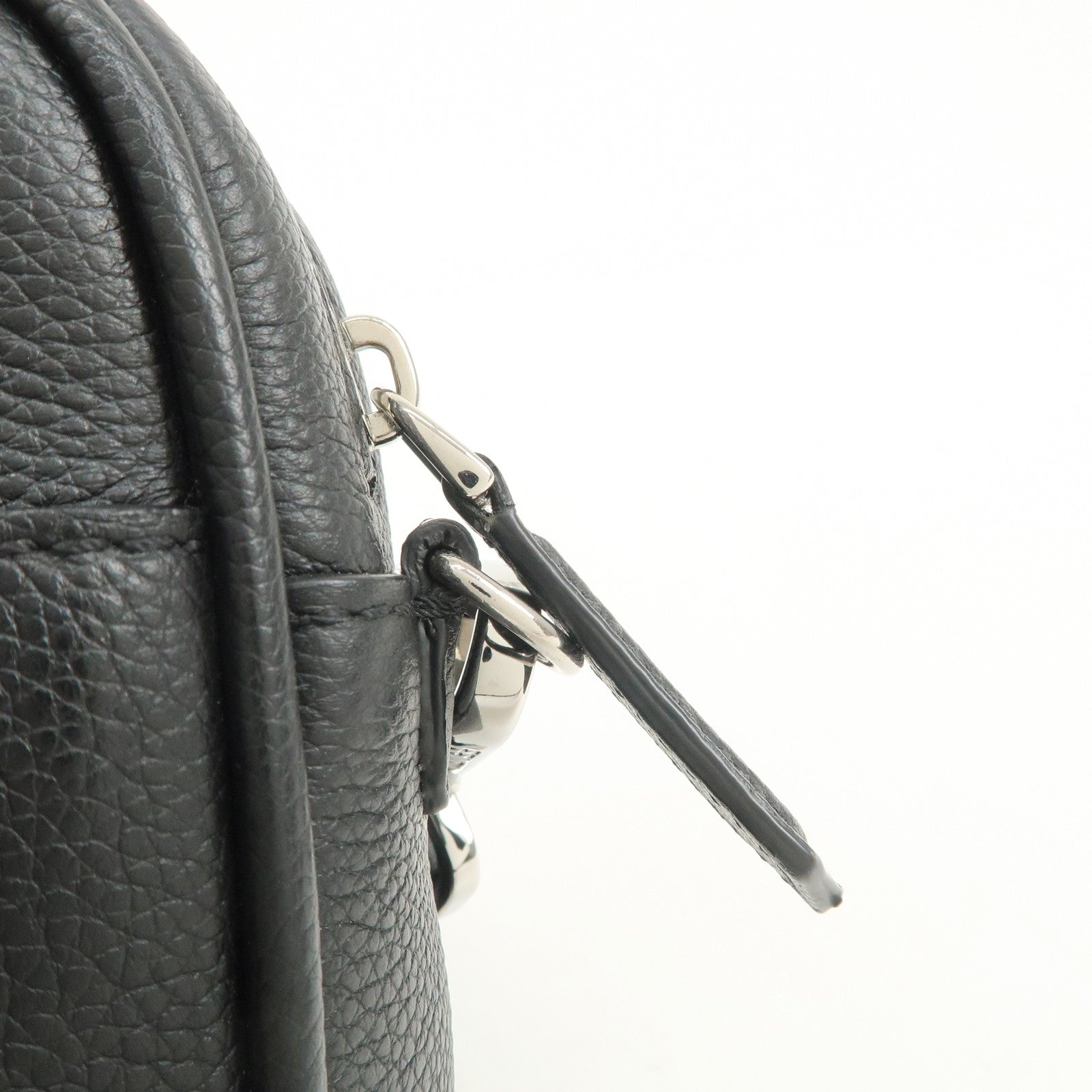 FENDI Logo Leather Camera Case Shoulder Bag Black 7M0286