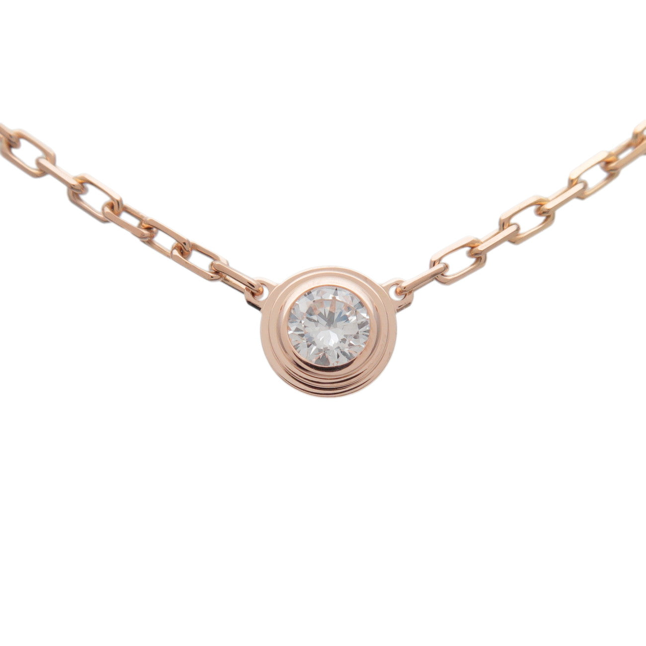 Cartier D'amour 1P Diamond Necklace SM K18 750PG Rose Gold