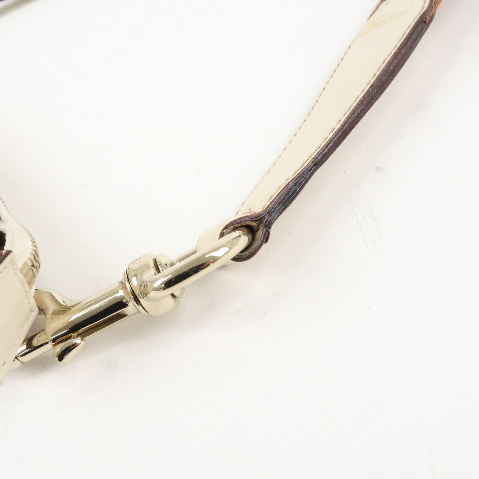 GUCCI Sherry Leather Shoulder Bag Ivory Used