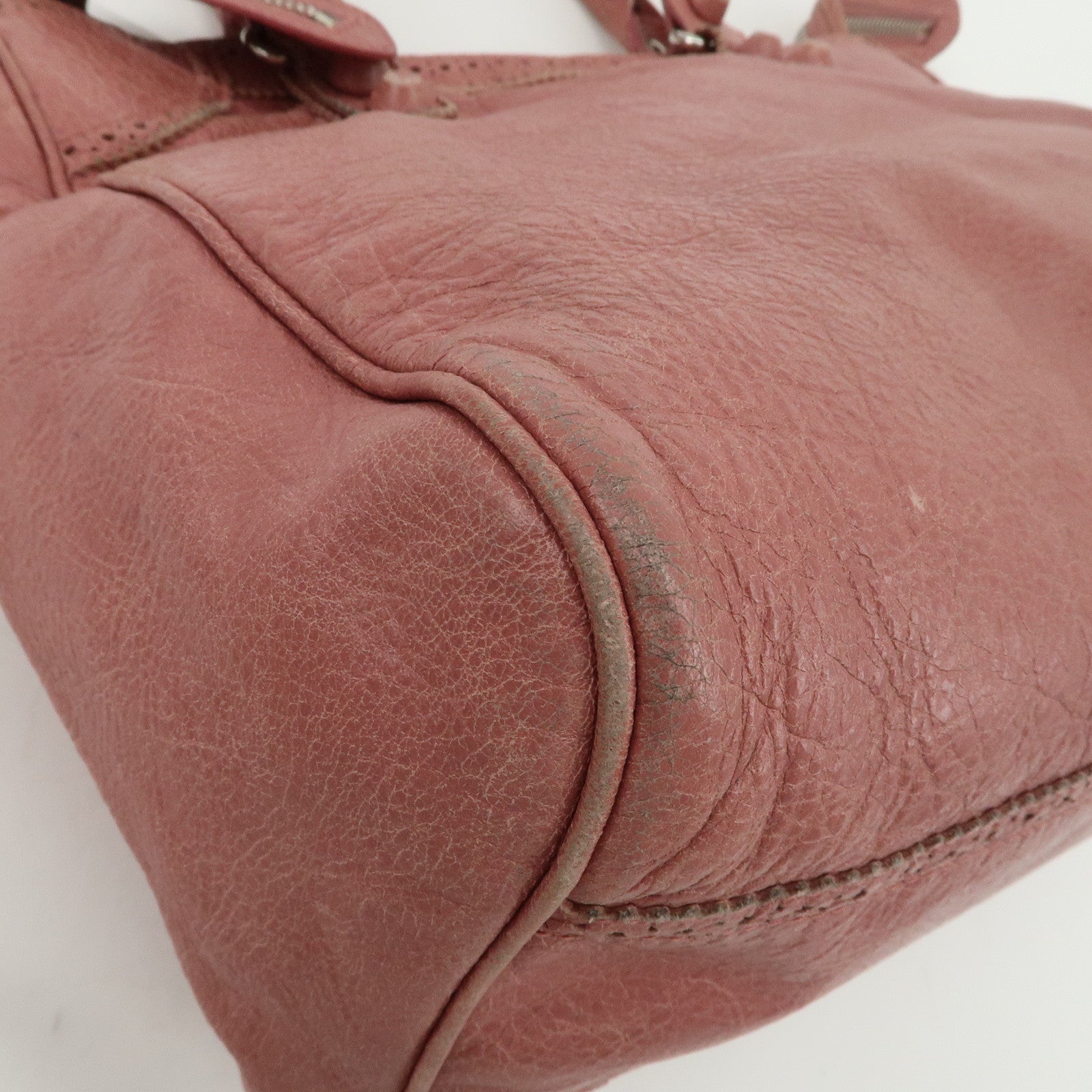 BALENCIAGA Leather Giant Velo 2Way Bag Hand Bag Pink 258045 Used