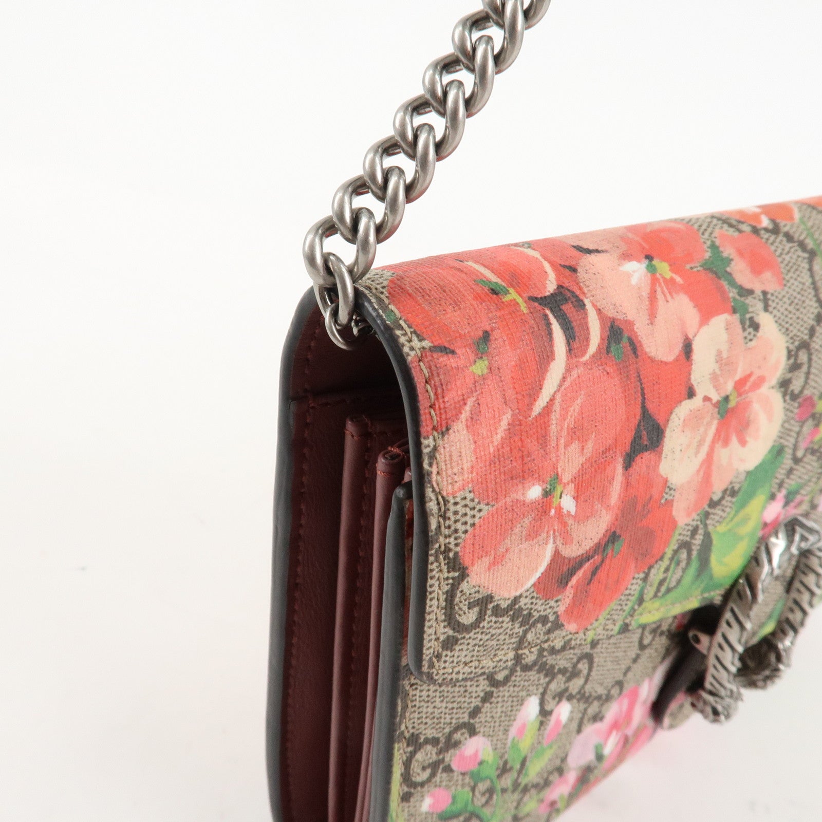 GUCCI Dionysus GG Blooms GG Crystal Chain Wallet Hand Bag 401231 Used