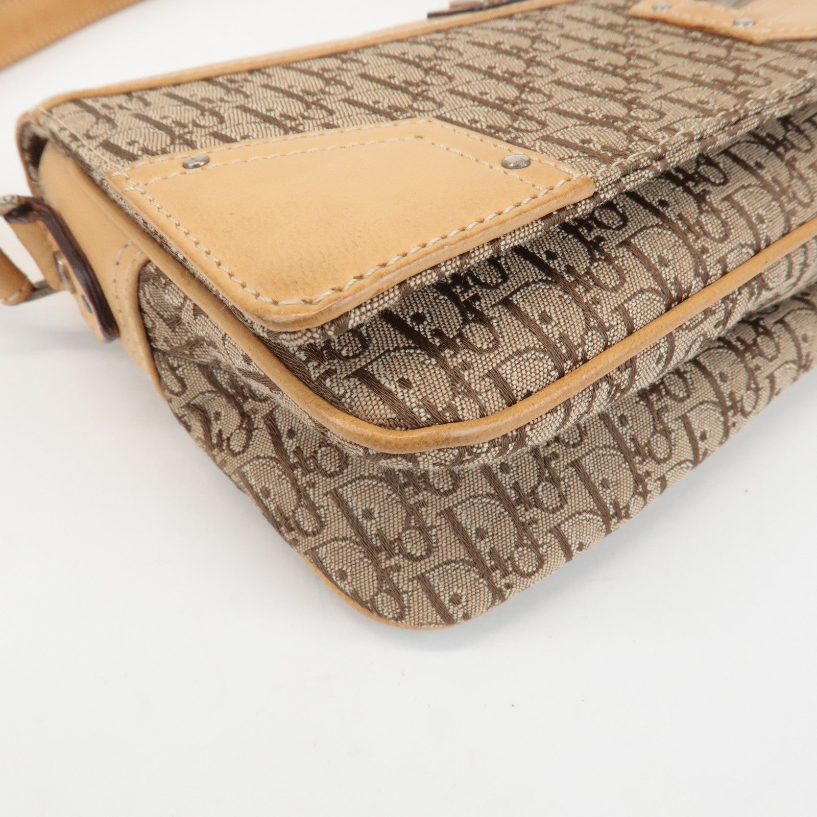 Christian Dior Street Chic Trotter Canvas Leather Shoulder Bag Used