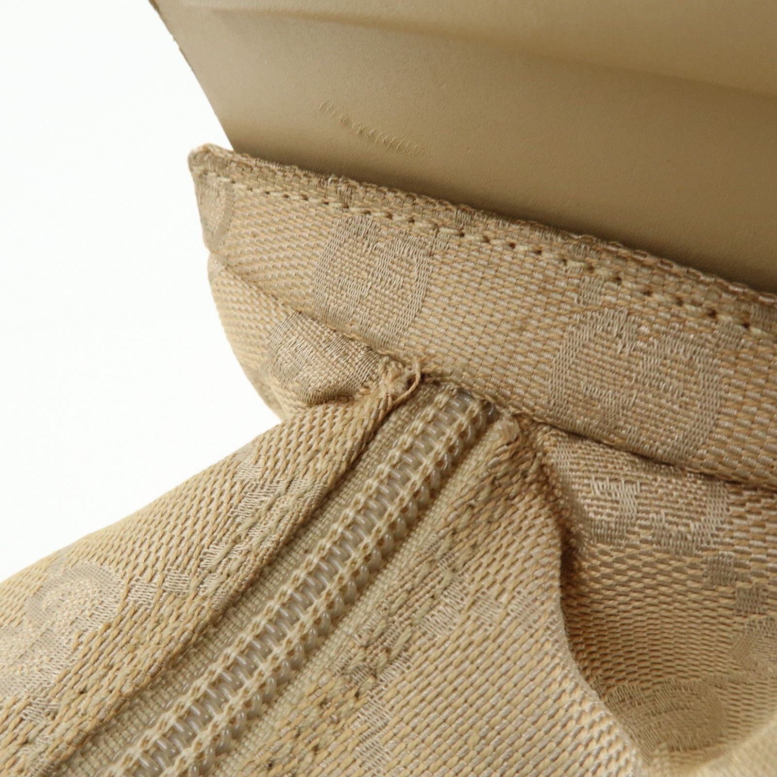 GUCCI GG Canvas Leather Shoulder Bag Hand Bag Beige 92699