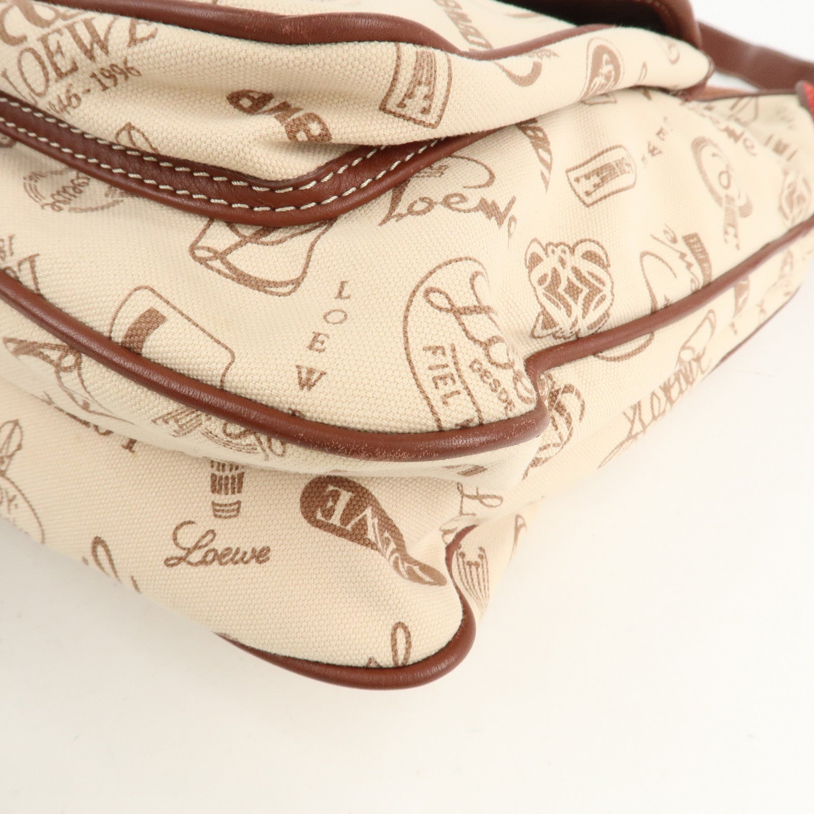 LOEWE Anagram Canvas Leather Suede Shoulder Bag 160th Anniversary Used