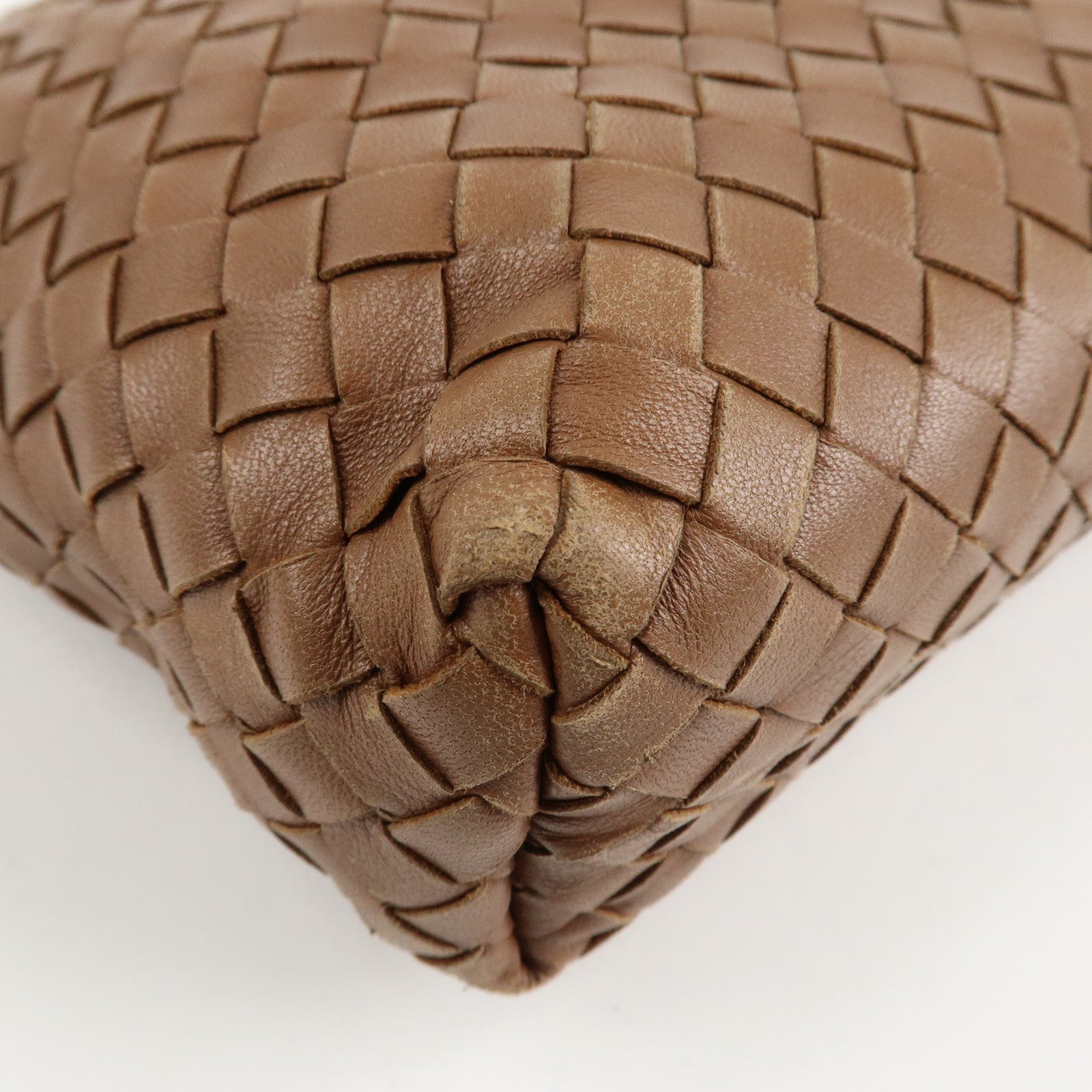 BOTTEGA VENETA Intrecciato Leather Tote Bag Brown 162937 Used