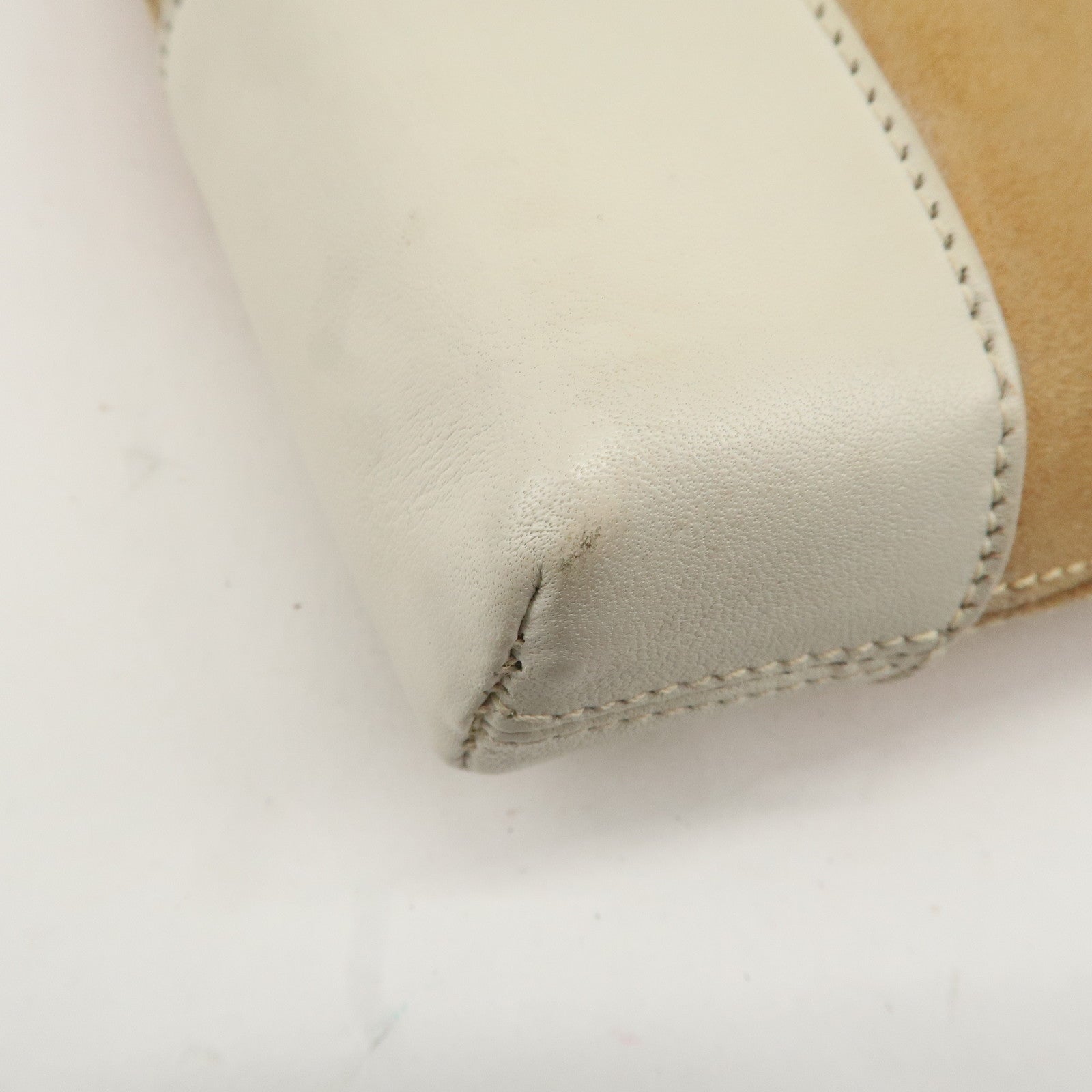 LOEWE Anagram Suede Leather Shoulder Bag Beige Ivory Used