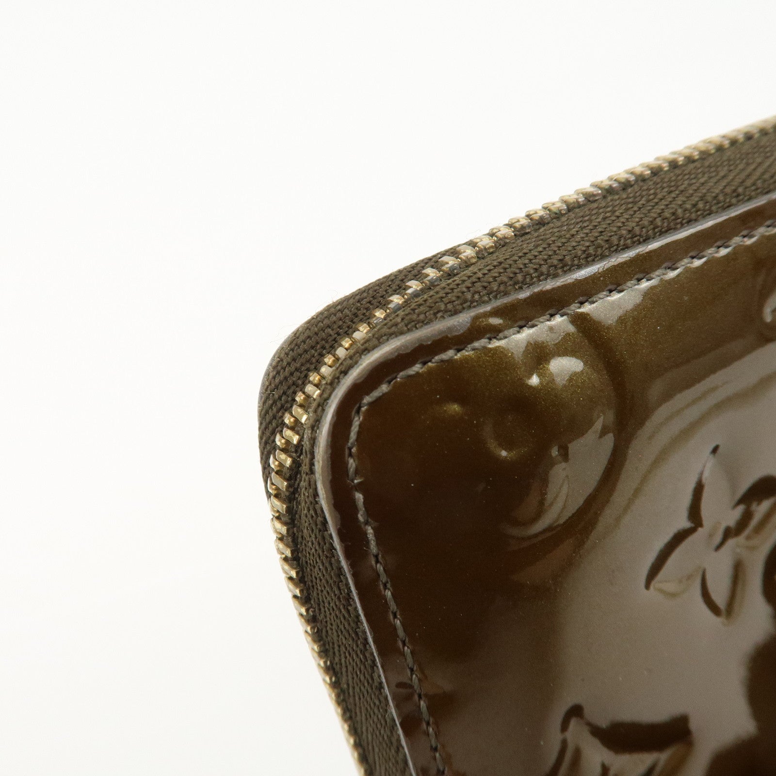 Louis Vuitton Monogram Vernis Zippy Coin Case Purse Veil Bronze Used