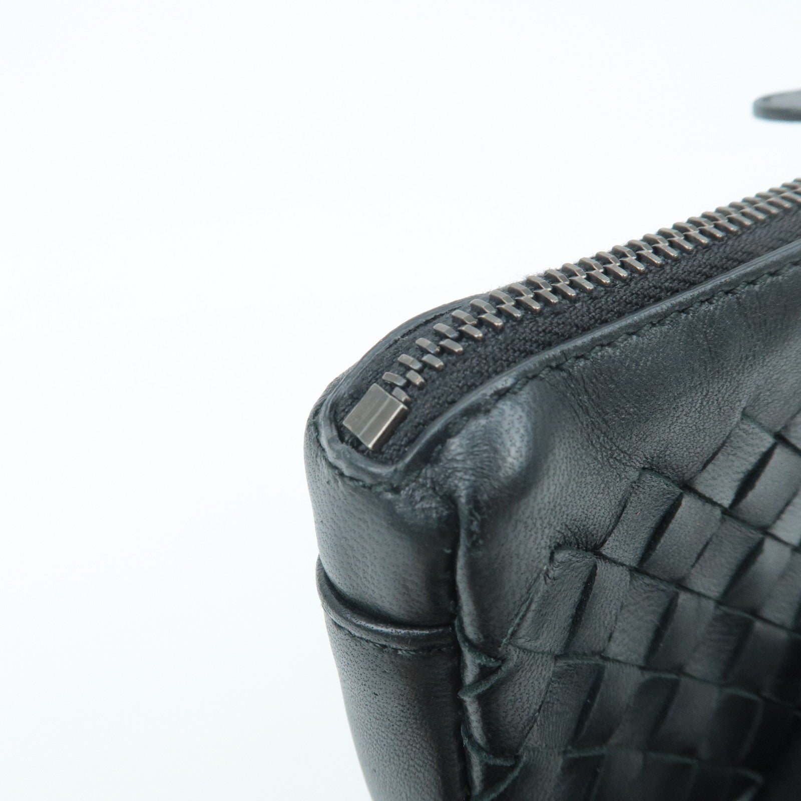 BOTTEGA VENETA Intrecciato Leather Coin Case Black 233808 Used