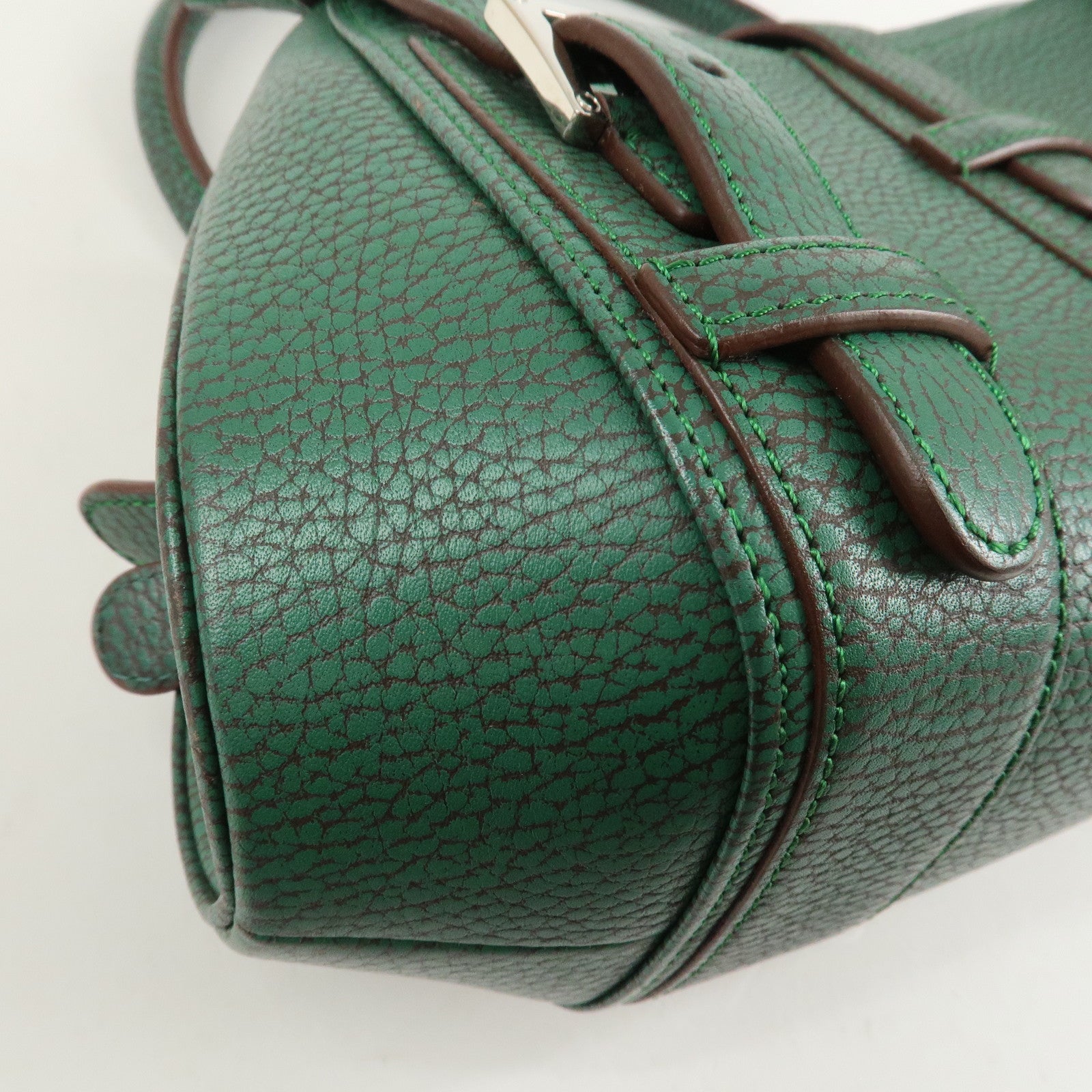 LOEWE Senda Leather Shoulder Bag Hand Bag Green Used