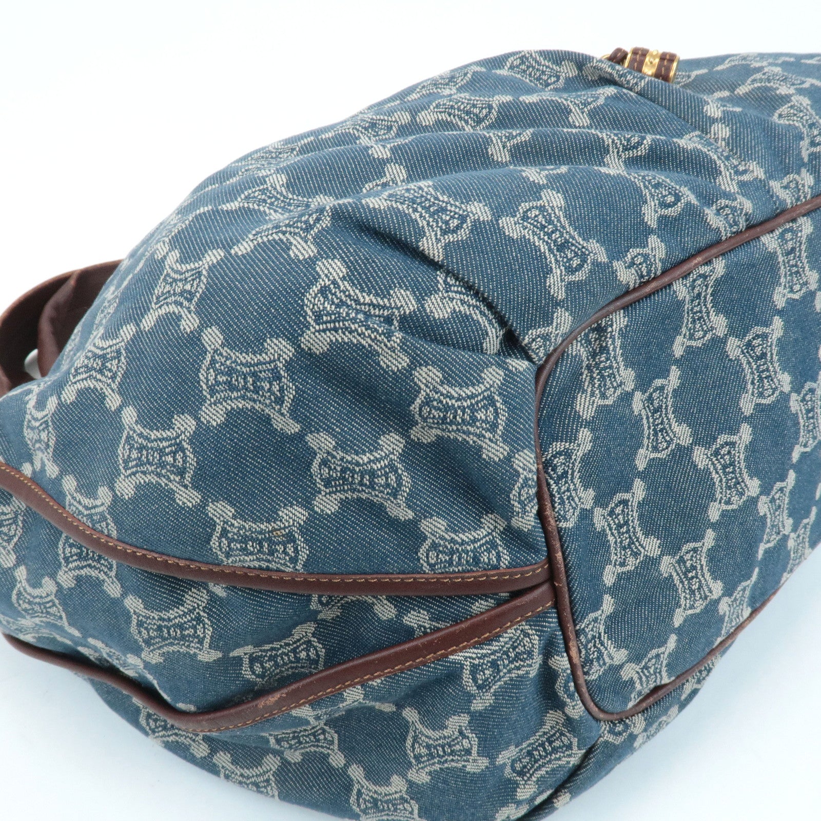 CELINE Macadam Denim Leather Bitter Sweet Shoulder Bag Used