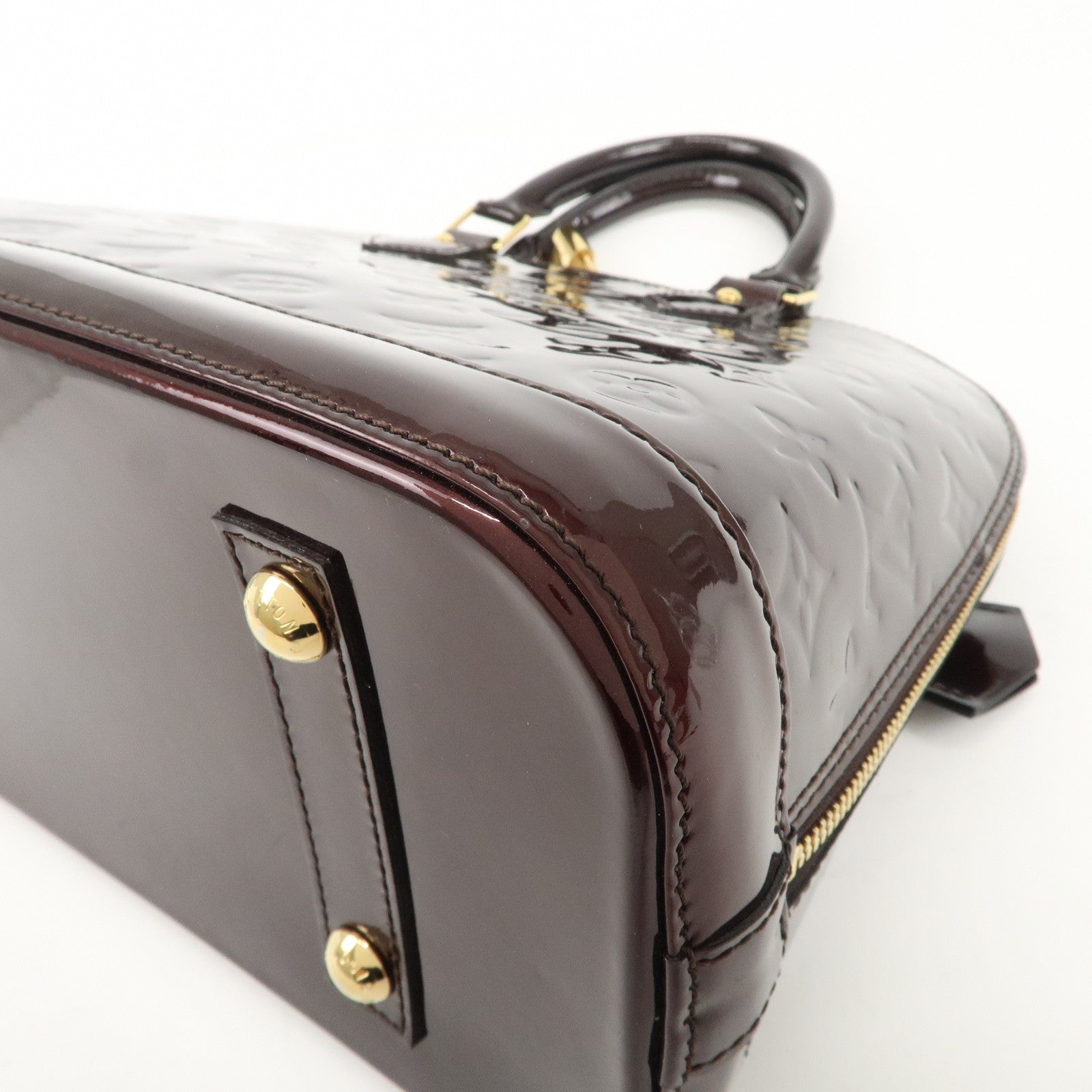 Louis Vuitton Monogram Vernis Alma PM Hand Bag Amarante M91611 Used