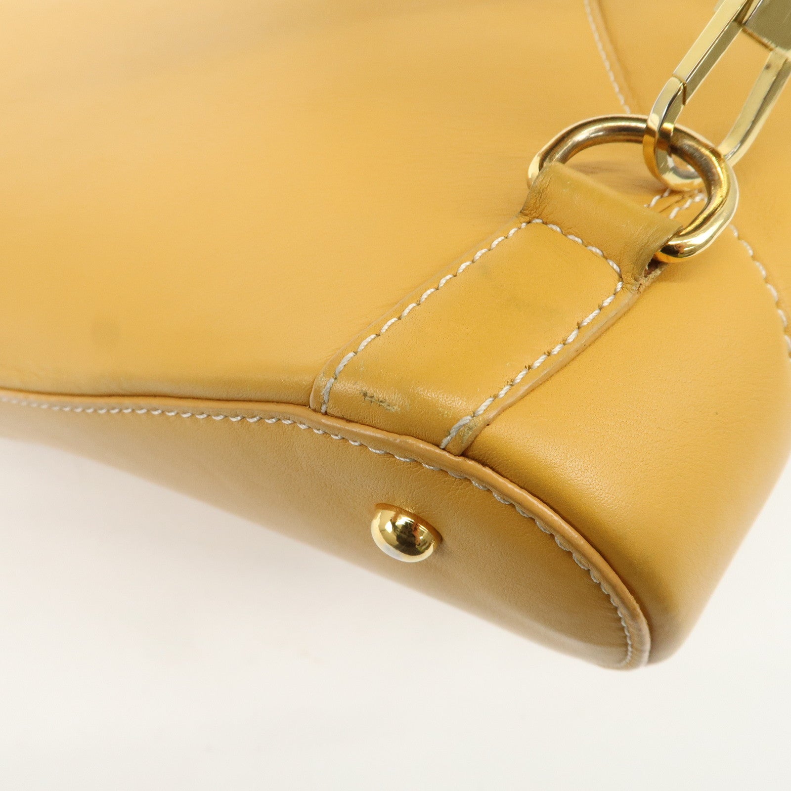 LOEWE Leather Anton Backpack Rucksack Shoulder Bag Yellow Used