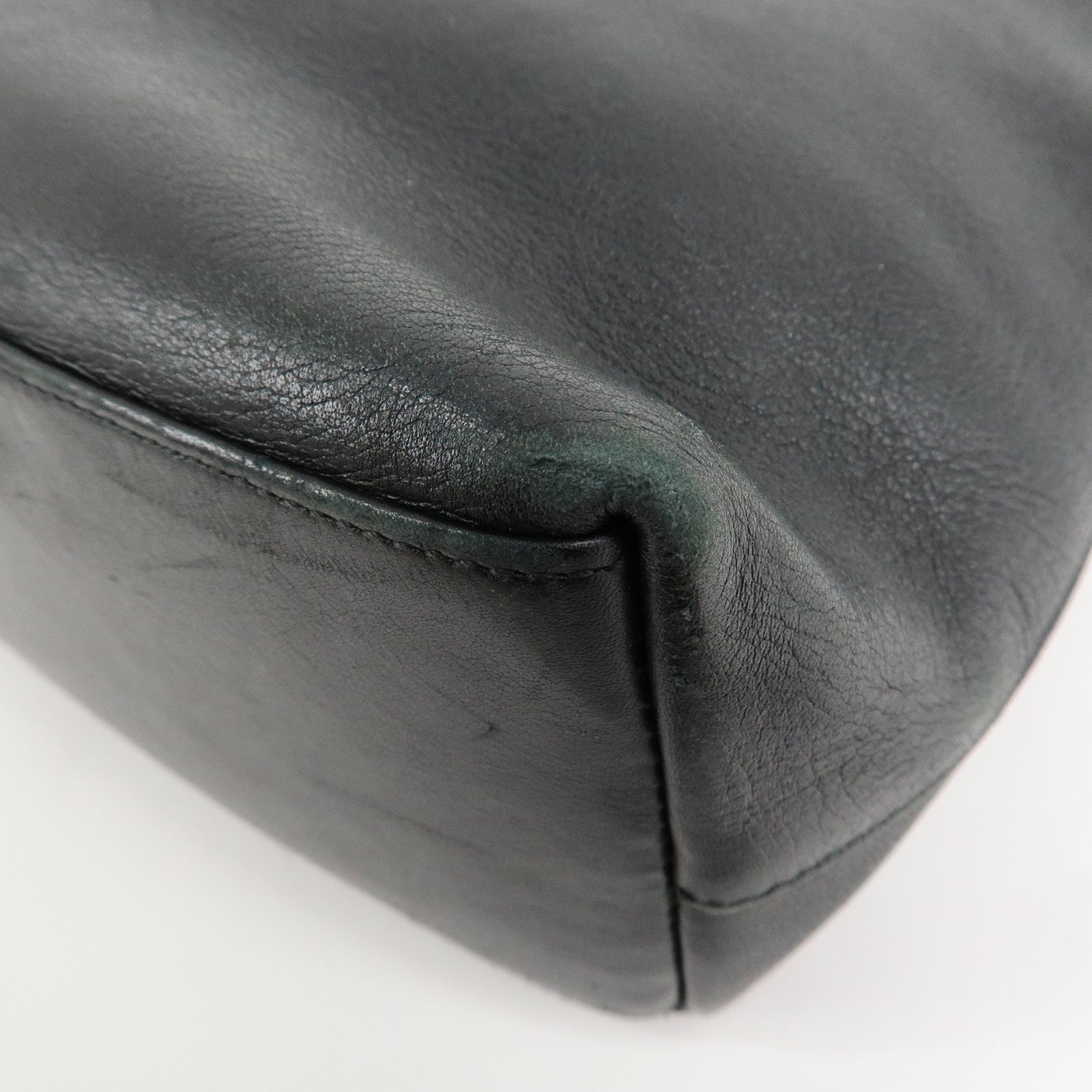 GUCCI Bamboo Leather One-Shoulder Bag Balck 001.3244.001998 Used