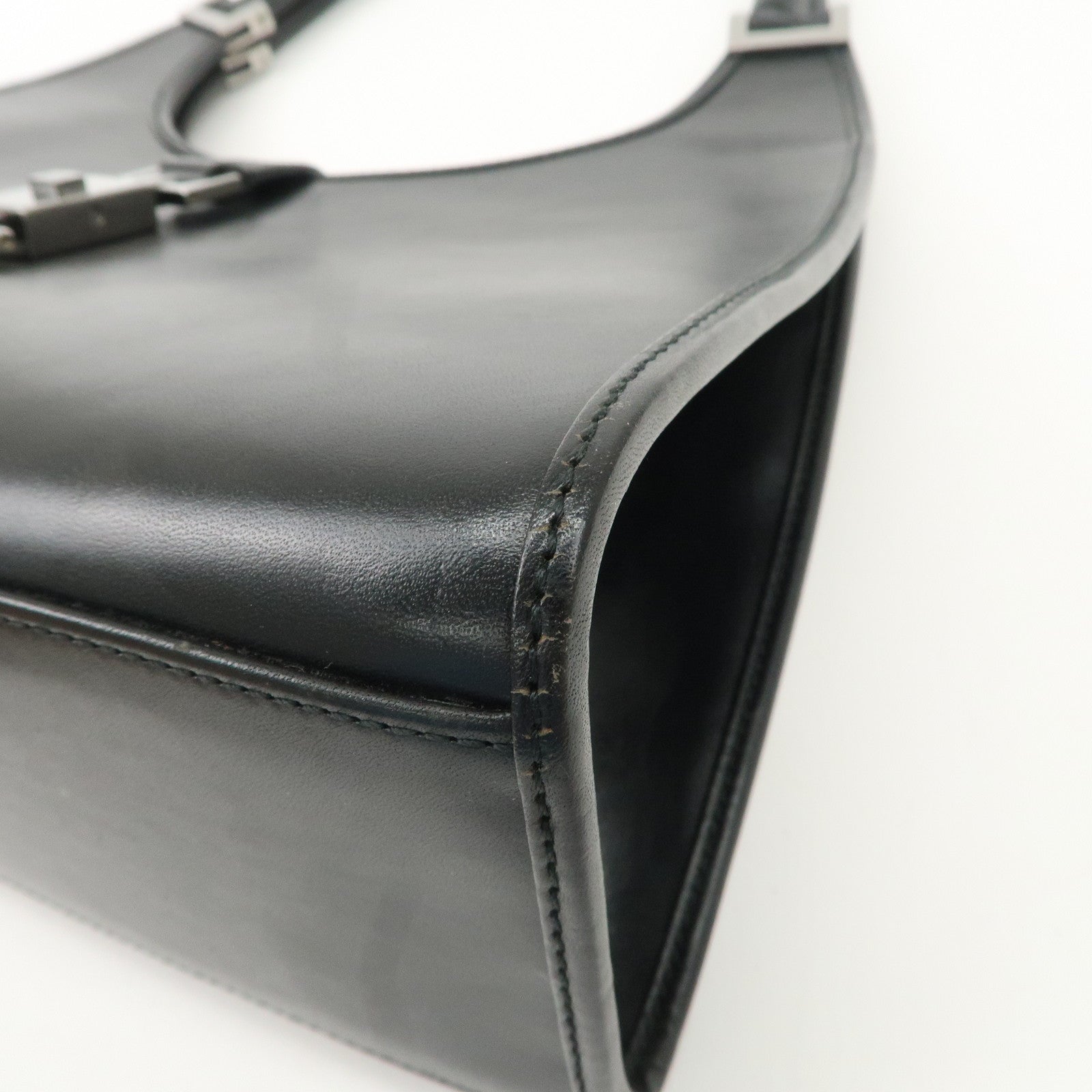 GUCCI Jackie Leather Shoulder Bag Hand Bag Black 002-1067 Used