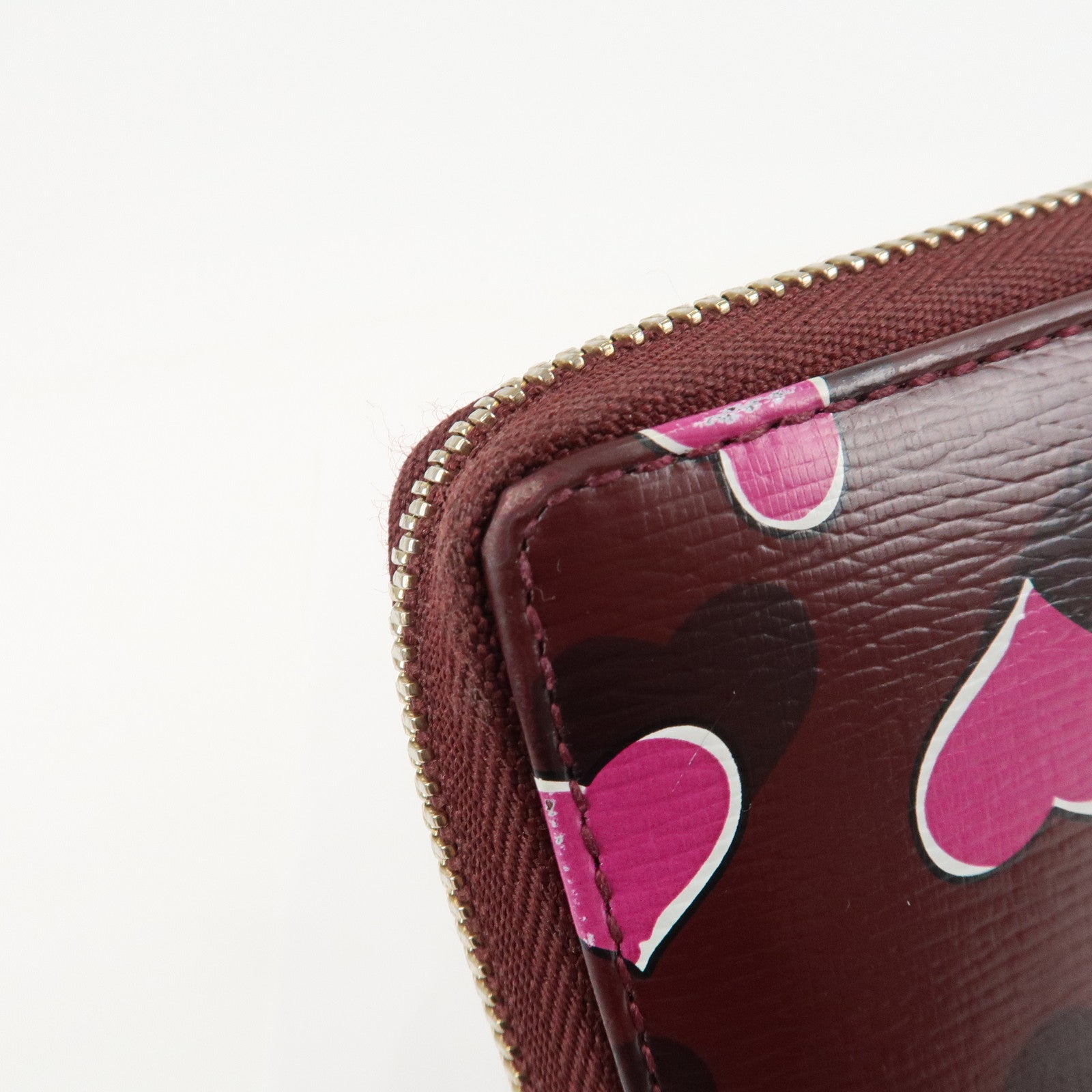 GUCCI Interlocking G Leather Long Wallet Heartbeat Print 309705 Used