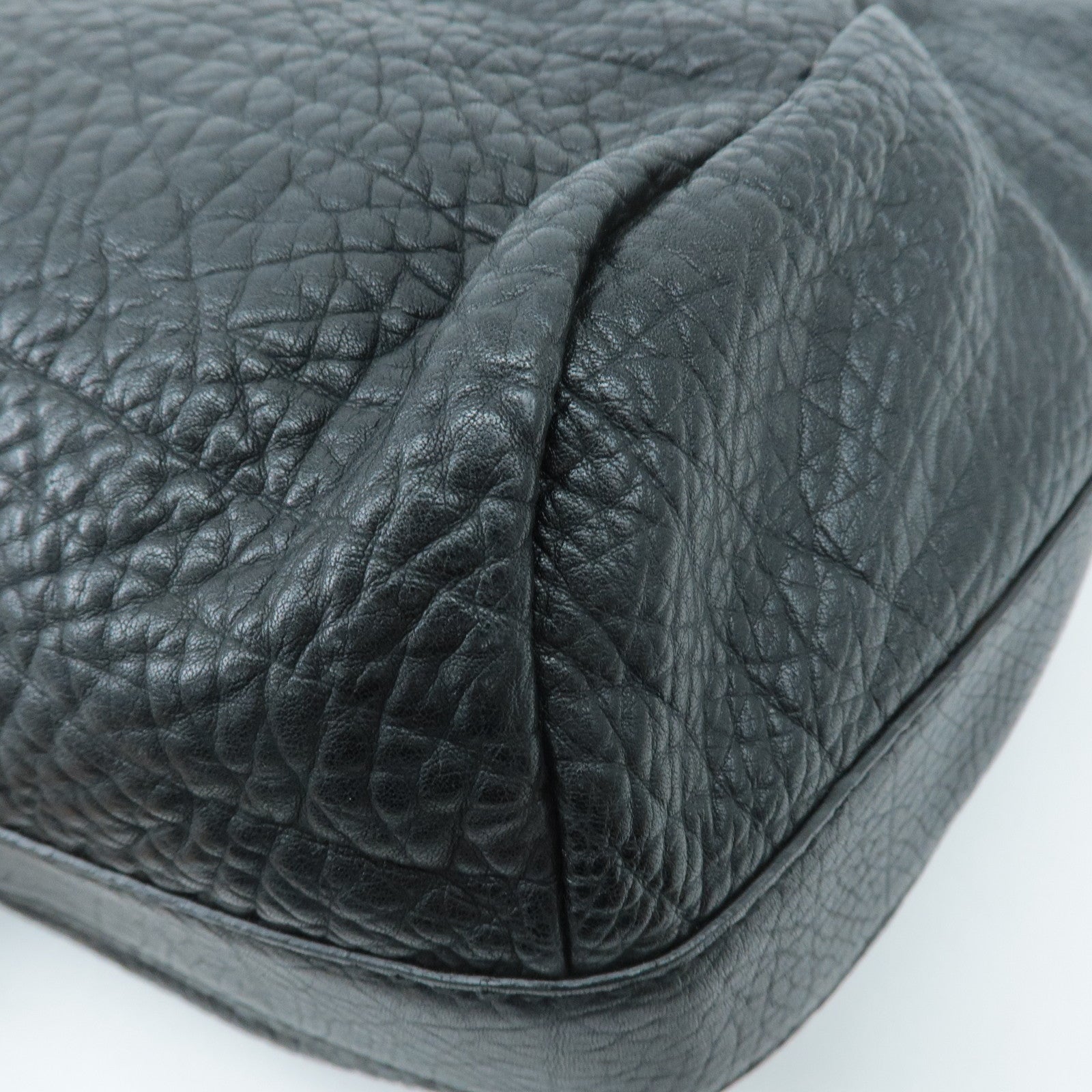 GUCCI Bamboo Leather Shoulder Bag Black 257090 Used