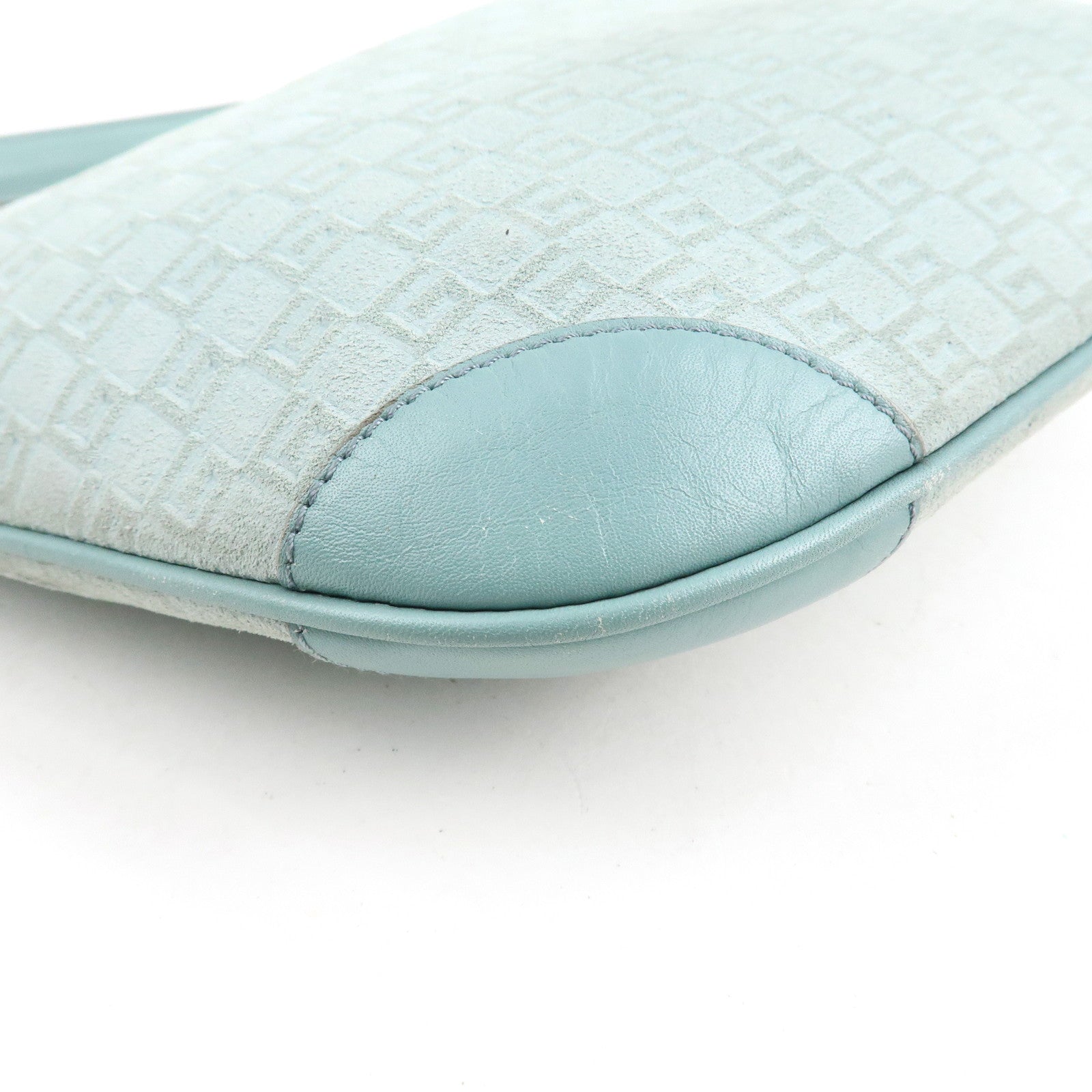 GUCCI Suede Leather Shoulder Bag Hand Bag Light Blue 001.4158 Used