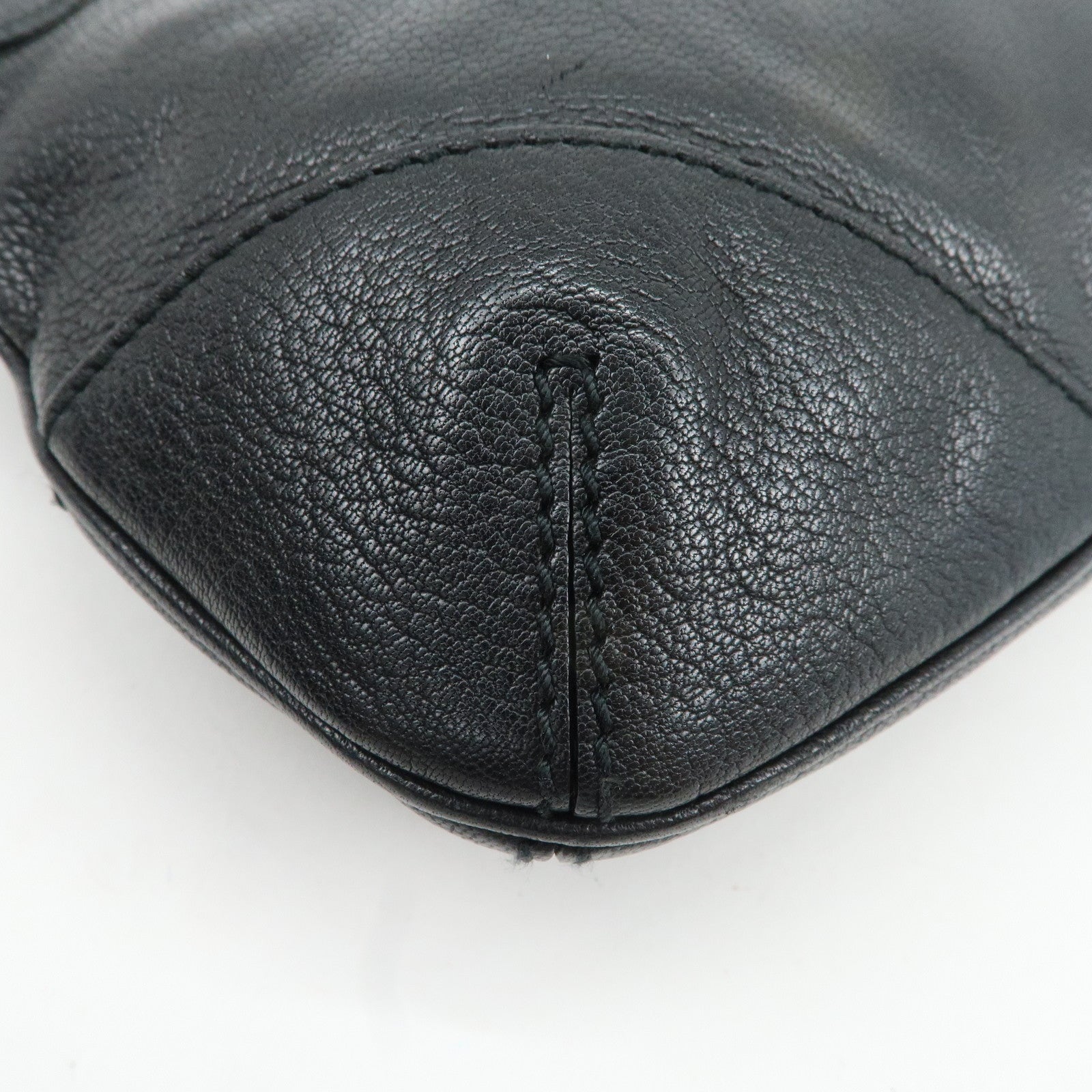 GUCCI Sherry Leather Chain Shoulder Bag Hand Bag Black 153011 Used