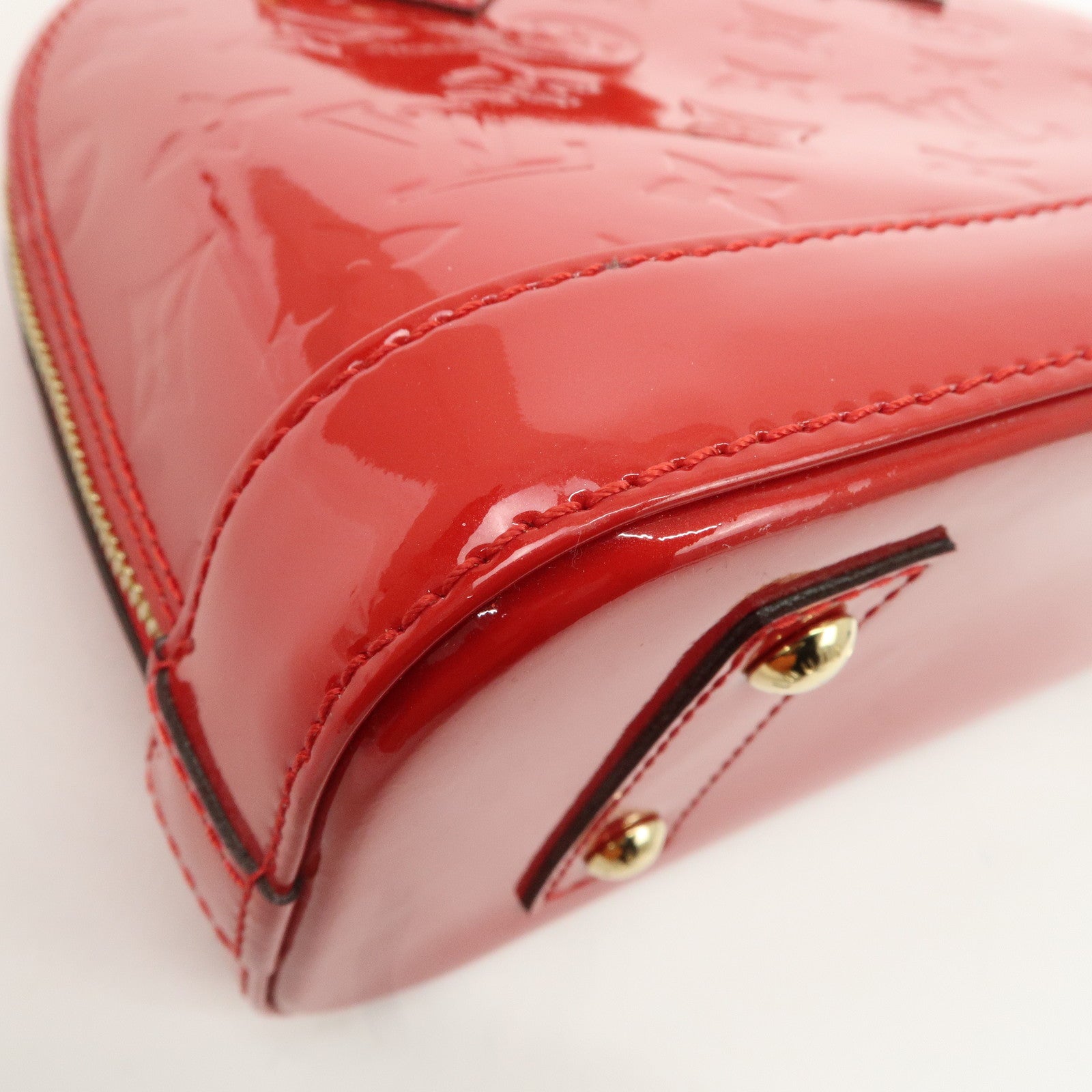Louis Vuitton Monogram Vernis Alma BB Hand Bag Rouge M91698 Used