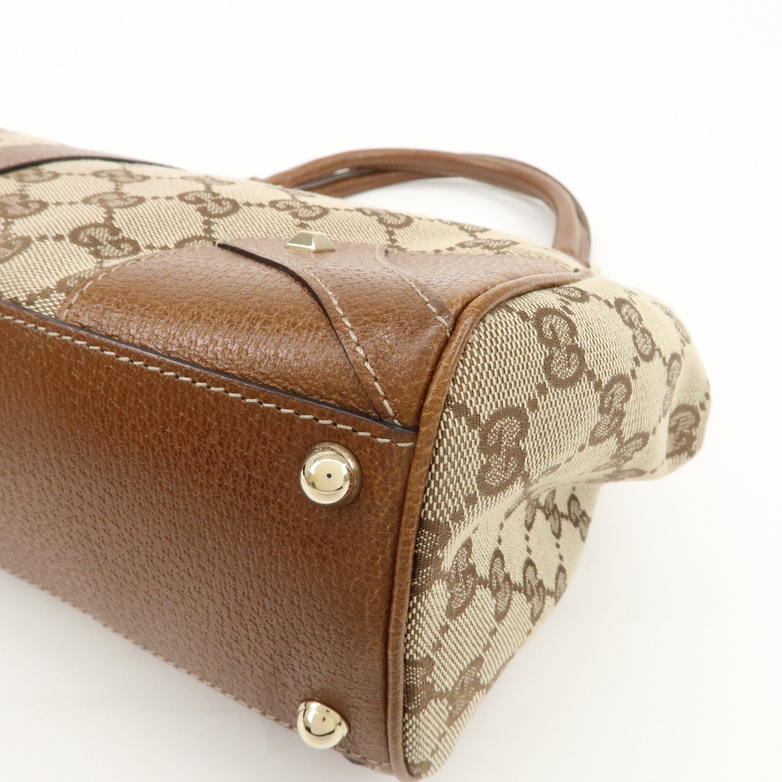 GUCCI New Jackie GG Canvas Leather Shoulder Bag Beige Brown 124407 Used
