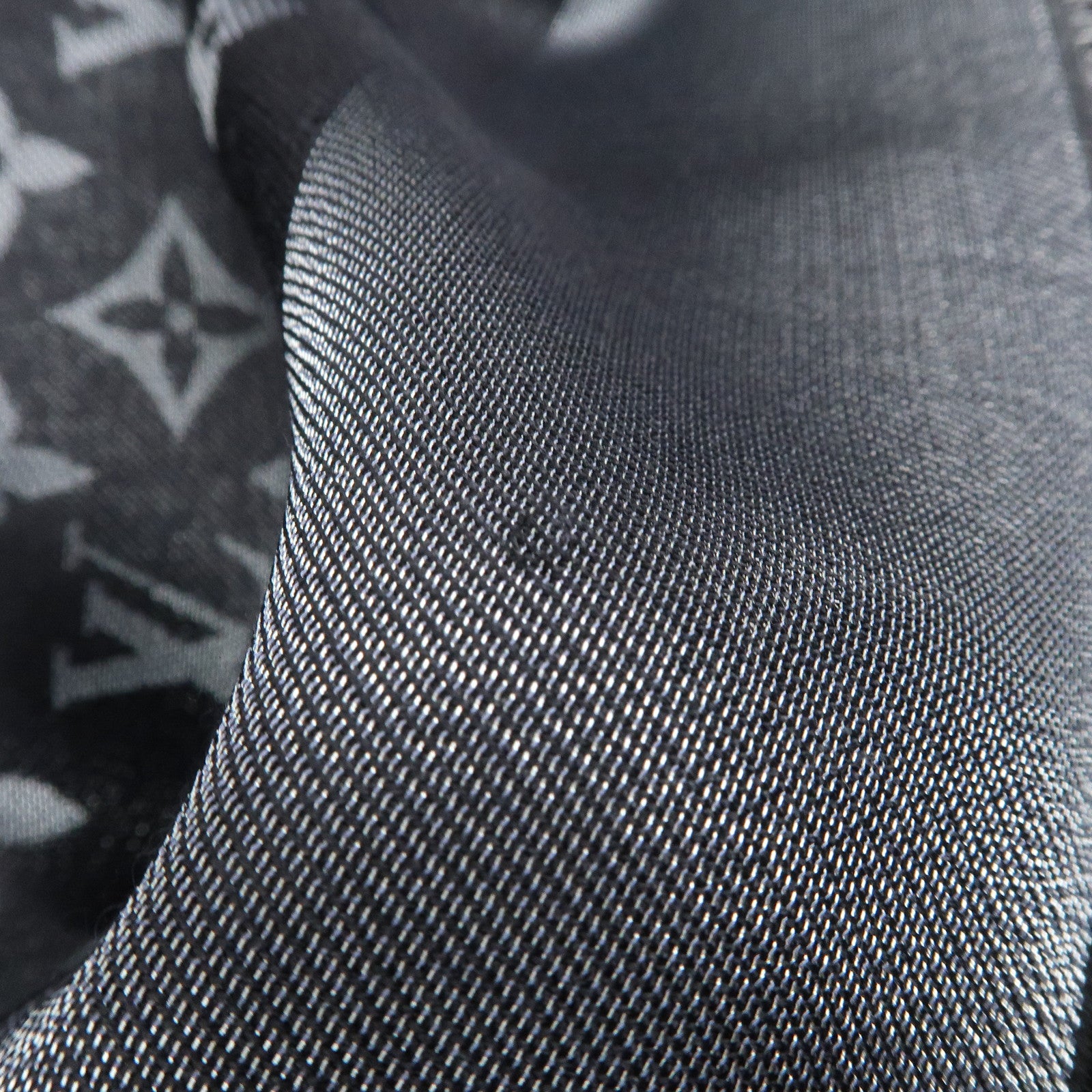 Louis Vuitton Shawl Monogram Shine Stole Scarf Noir Black 401910 Used