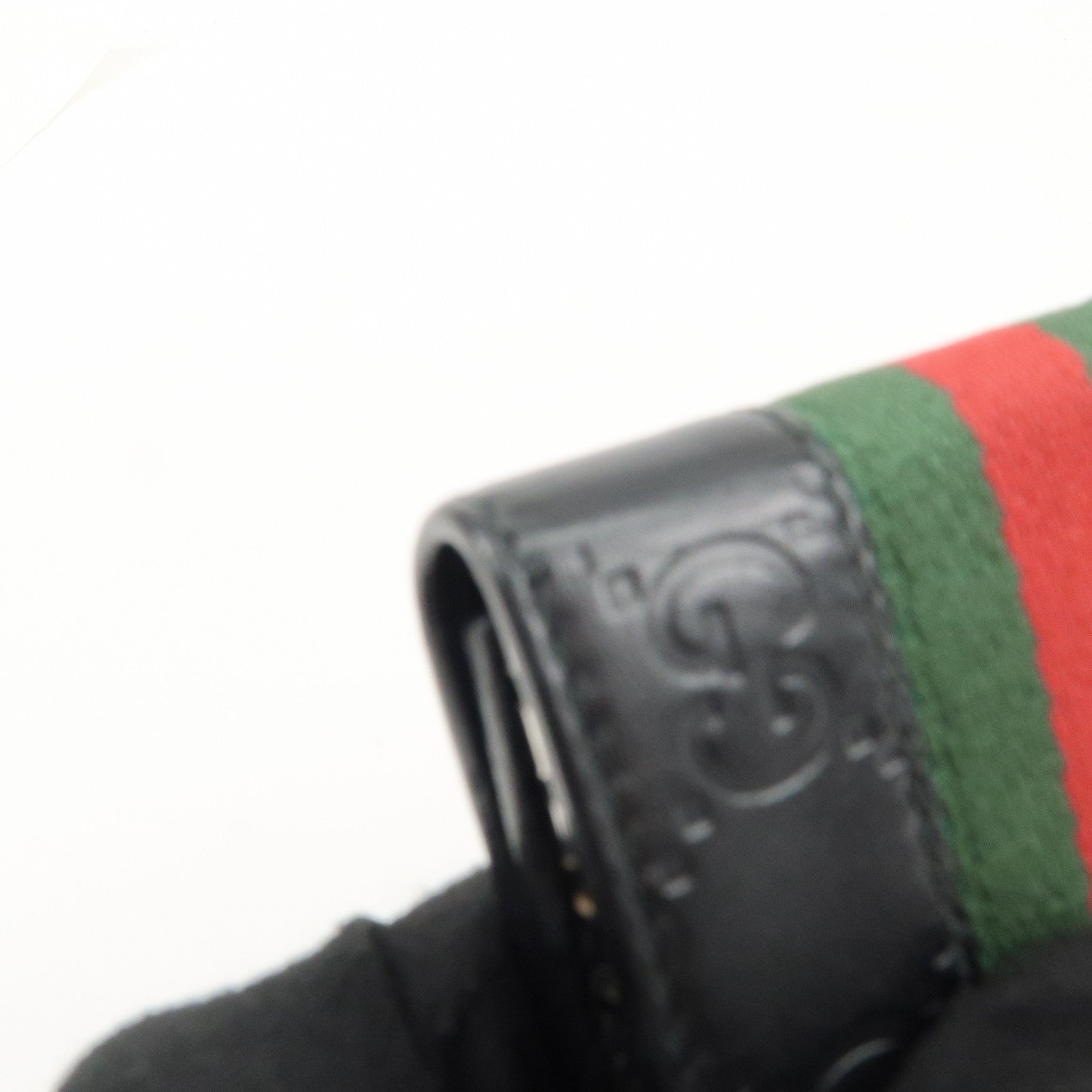 GUCCI Sherry Guccissima Leather 6 Key Case Black 408828 Used