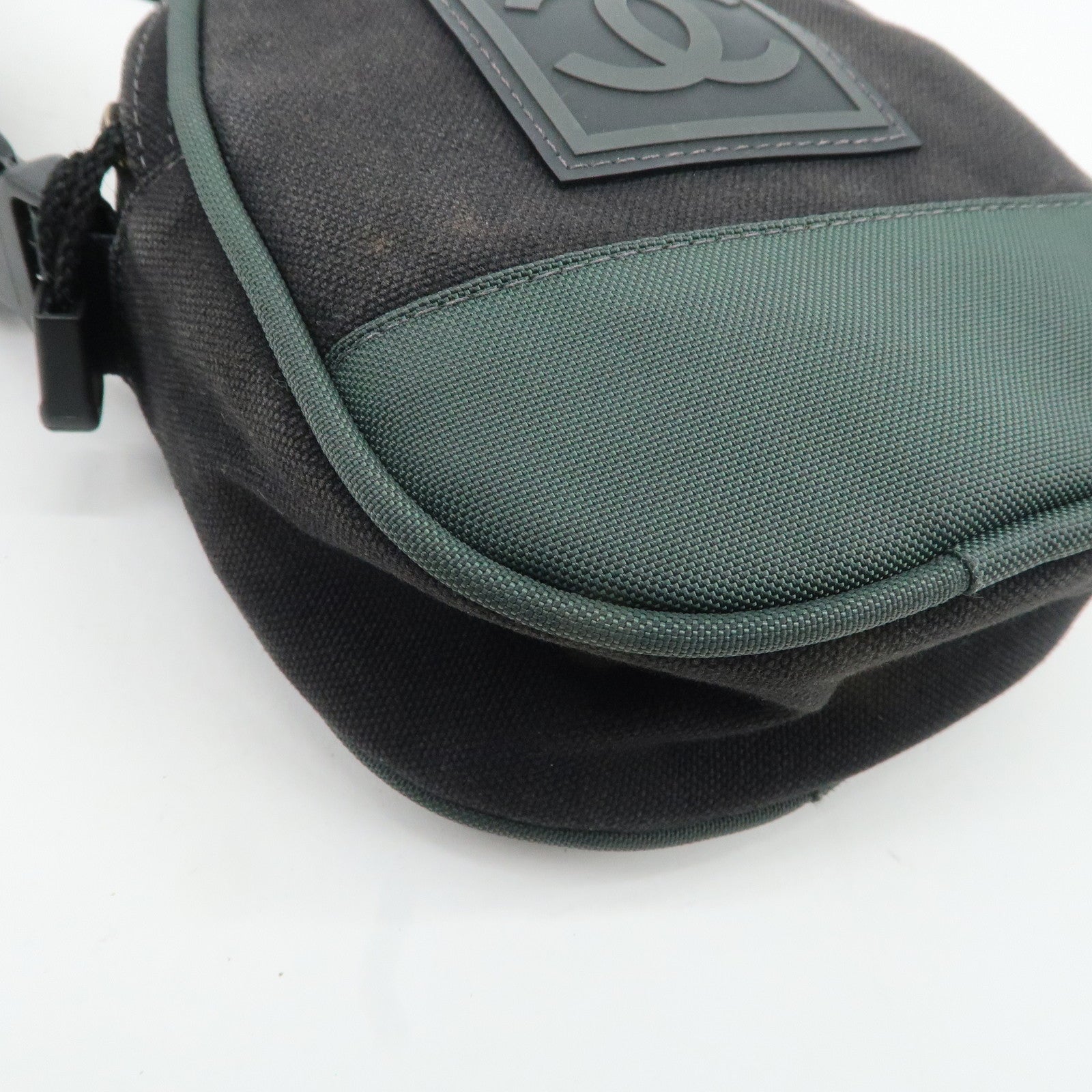 CHANEL COCO Mark Sport Canvas Shoulder Bag Black A23300 Used