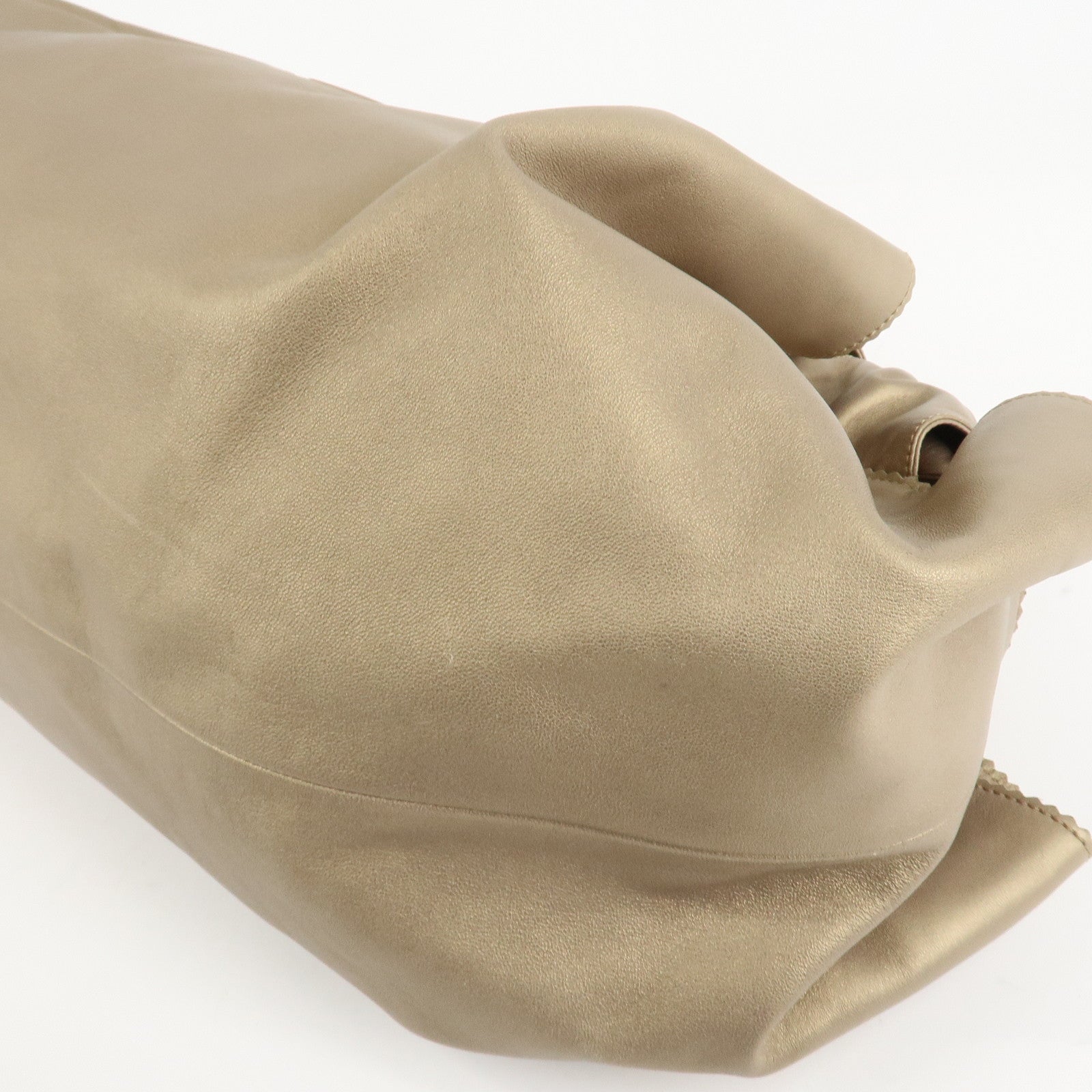 LOEWE Anagram Leather Nappa Aire Hand Bag Gold Used