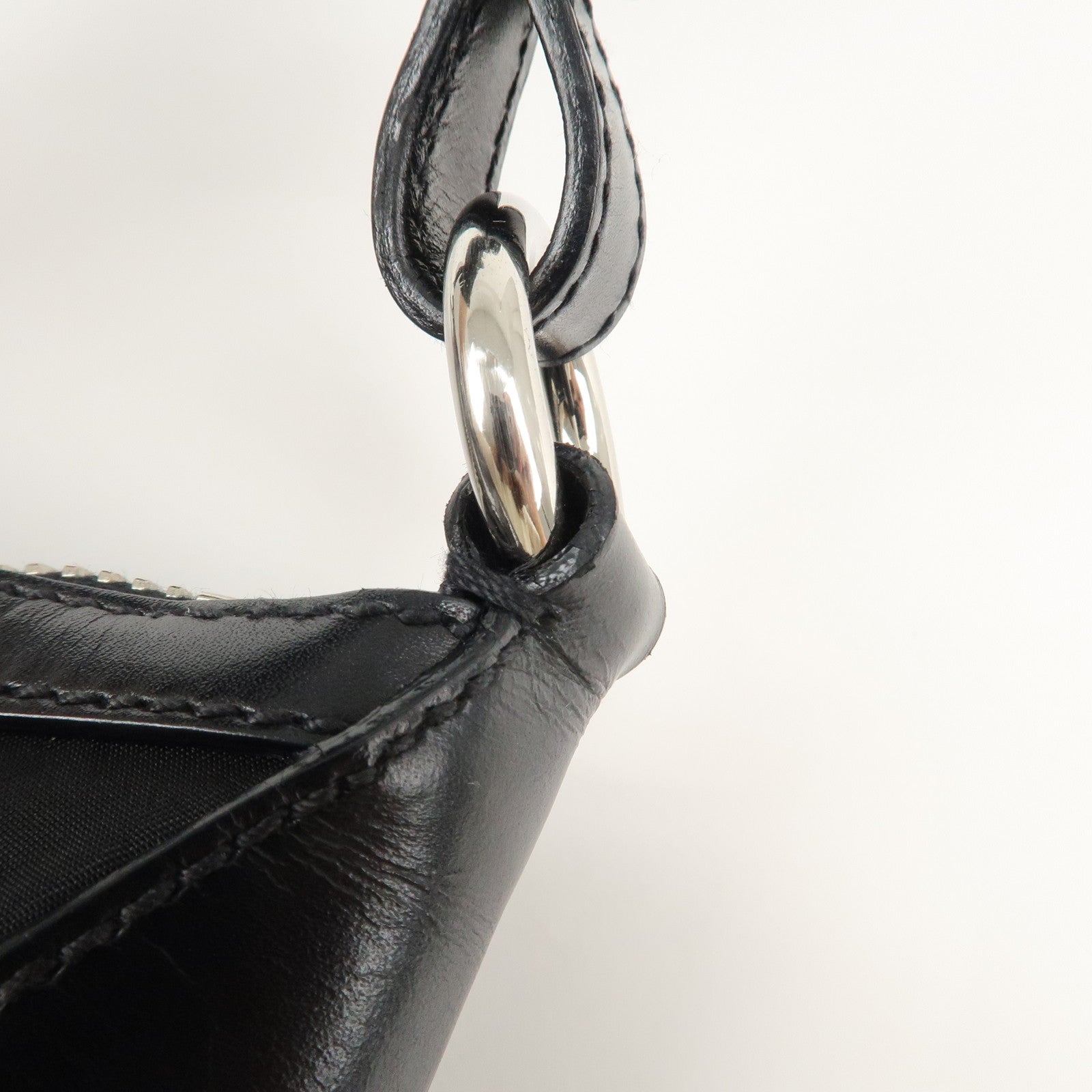 PRADA Nylon Leather Shoulder Bag Black BR2604 Used