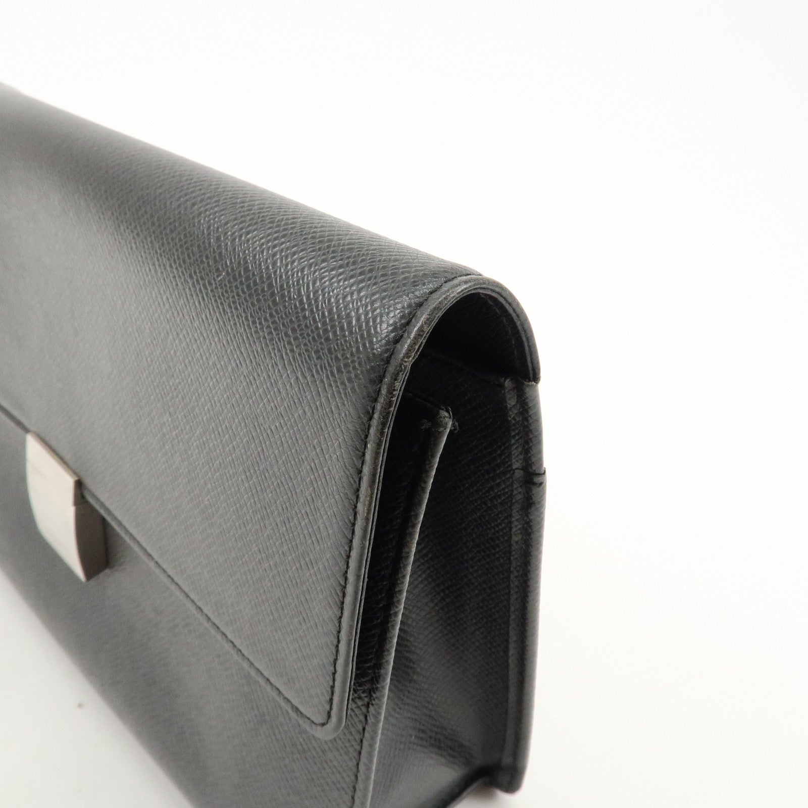 Louis Vuitton Taiga Selenga Clutch Bag Ardoise M30782 Used