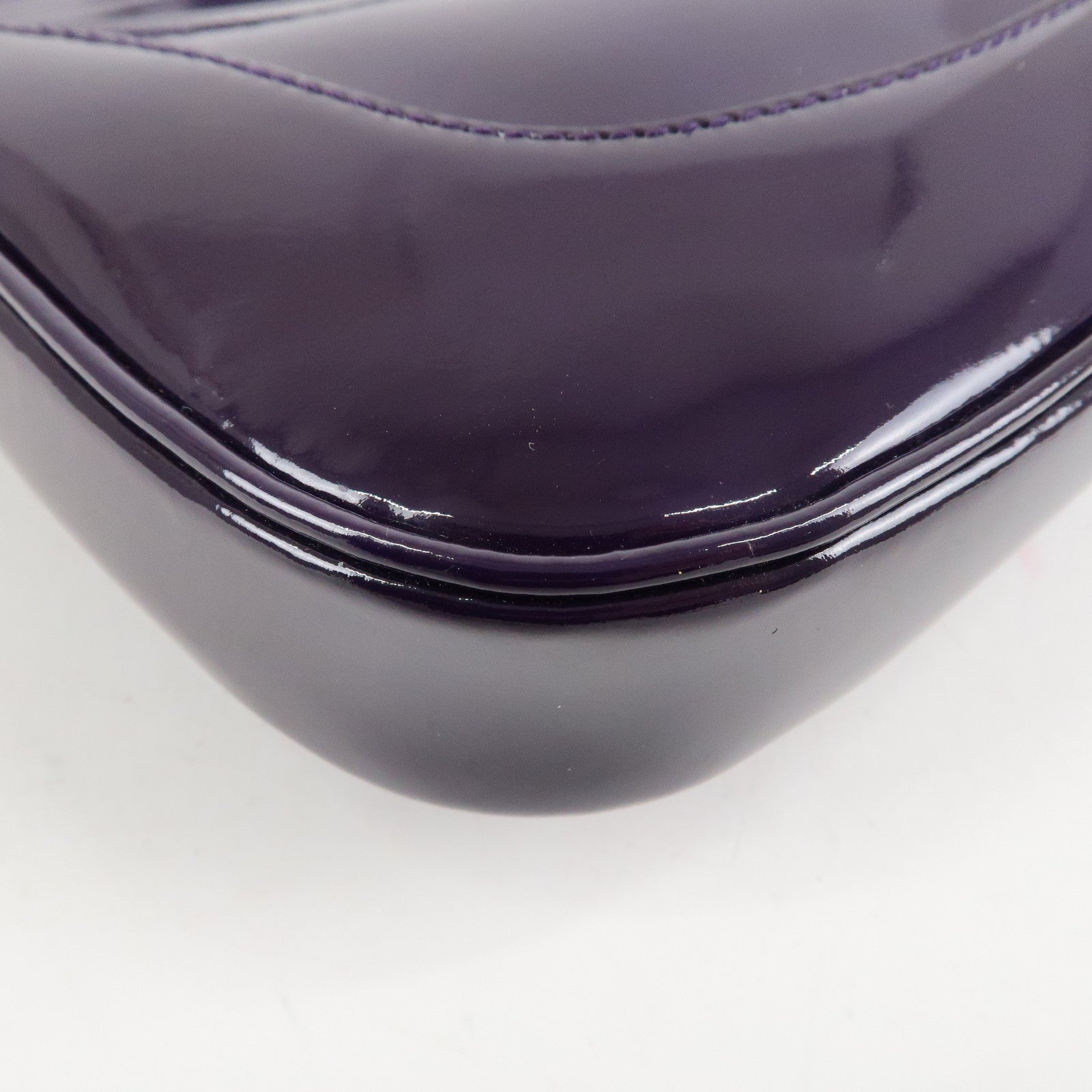 GUCCI Jackie Patent Leather Shoulder Bag Purple 001.3306 Used