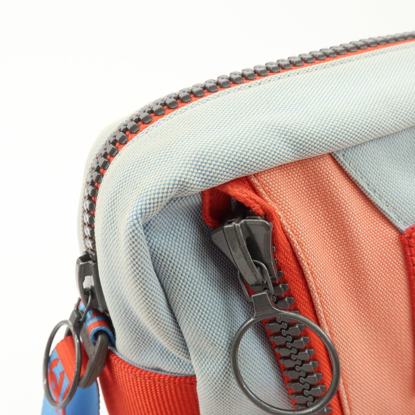 CHANEL Sports Nylon Canvas COCO Mark Shoulder Bag Blue Red Used
