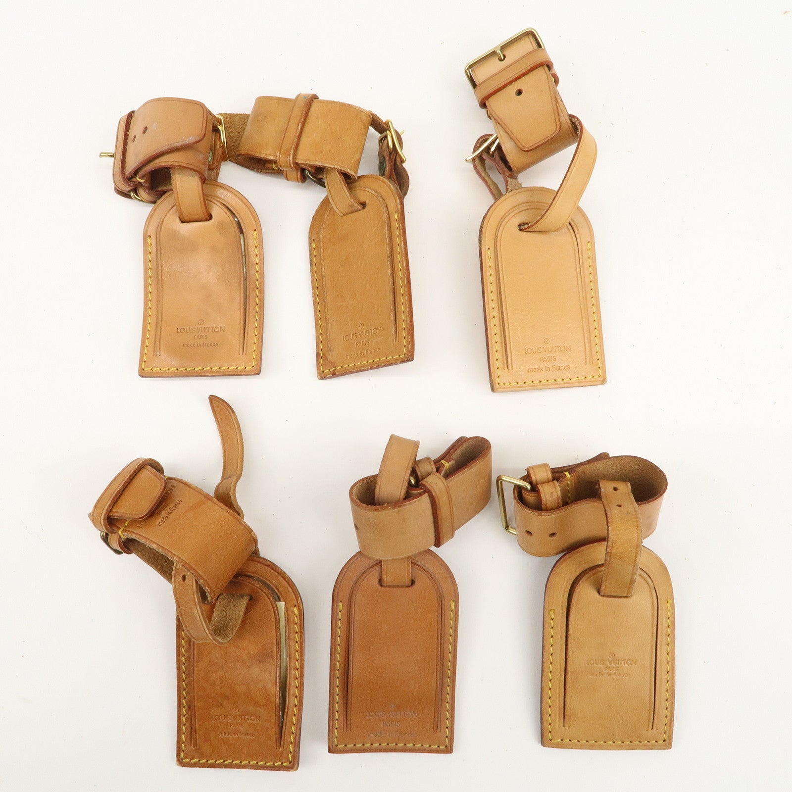 Louis Vuitton Set of 20 Leather Name Tag & Poignet Natural Used