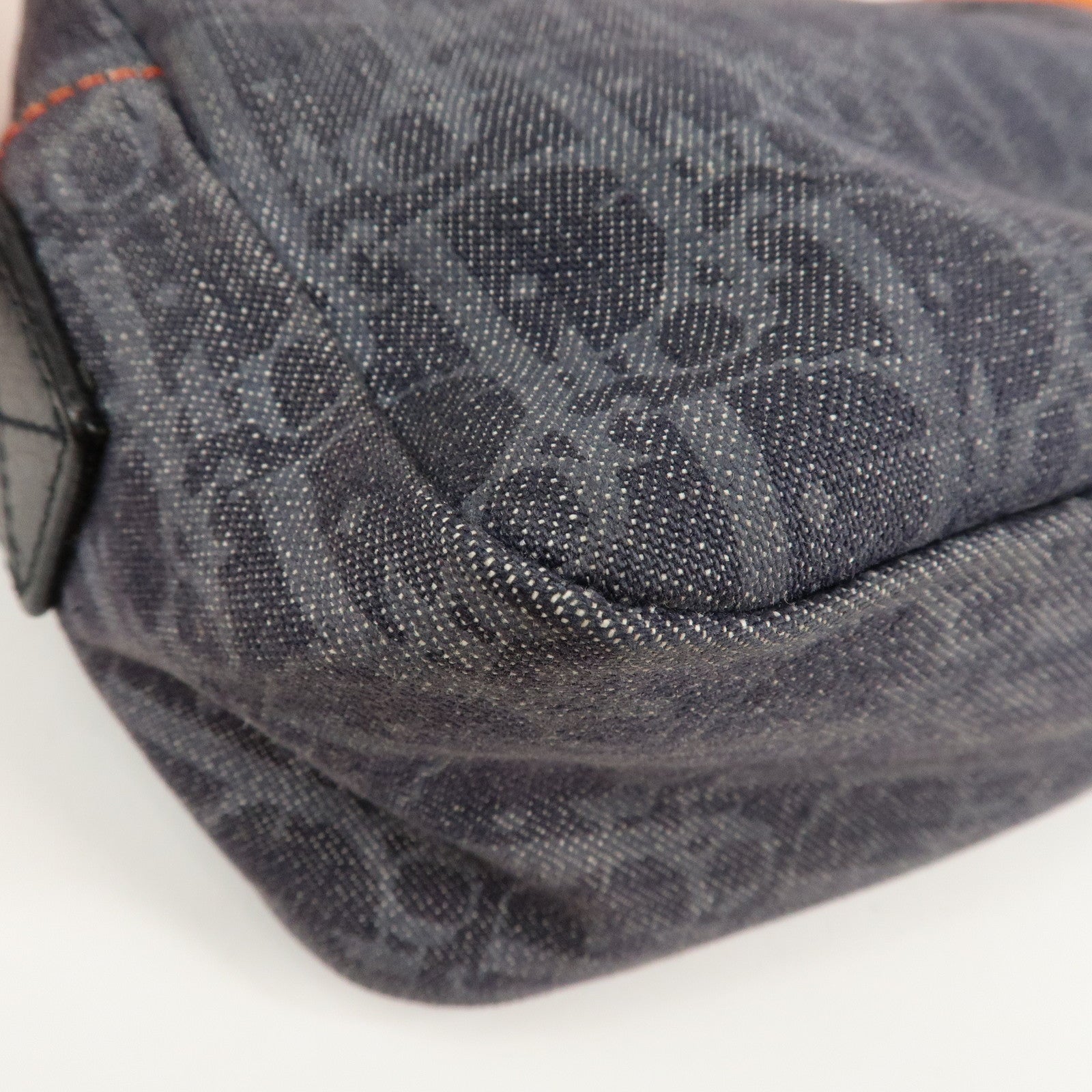 Christian Dior Trotter Flight Line Denim Leather Shoulder Bag Used