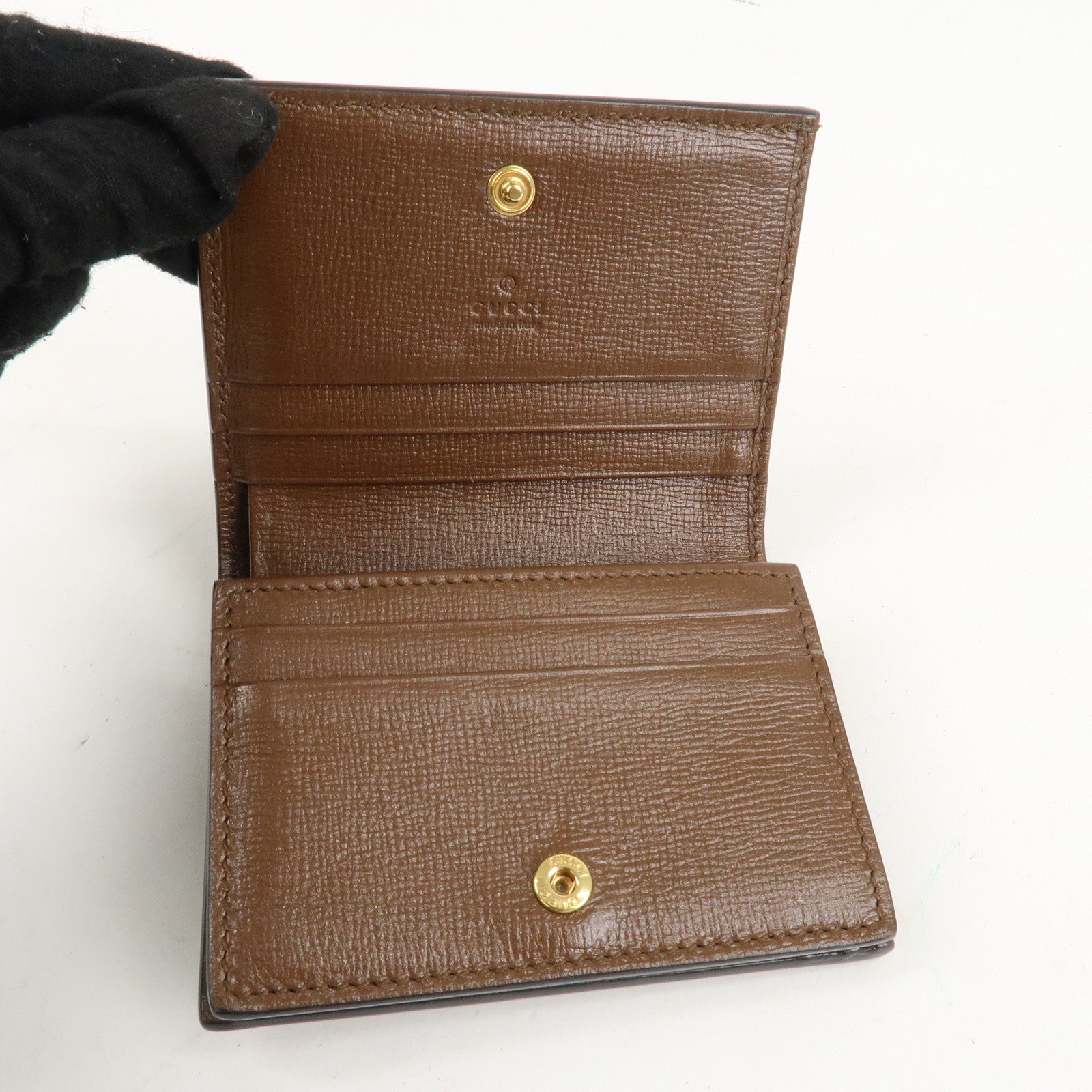 GUCCI GG Supreme Leather Heart Motif Bi-fold Wallet 648848 Used