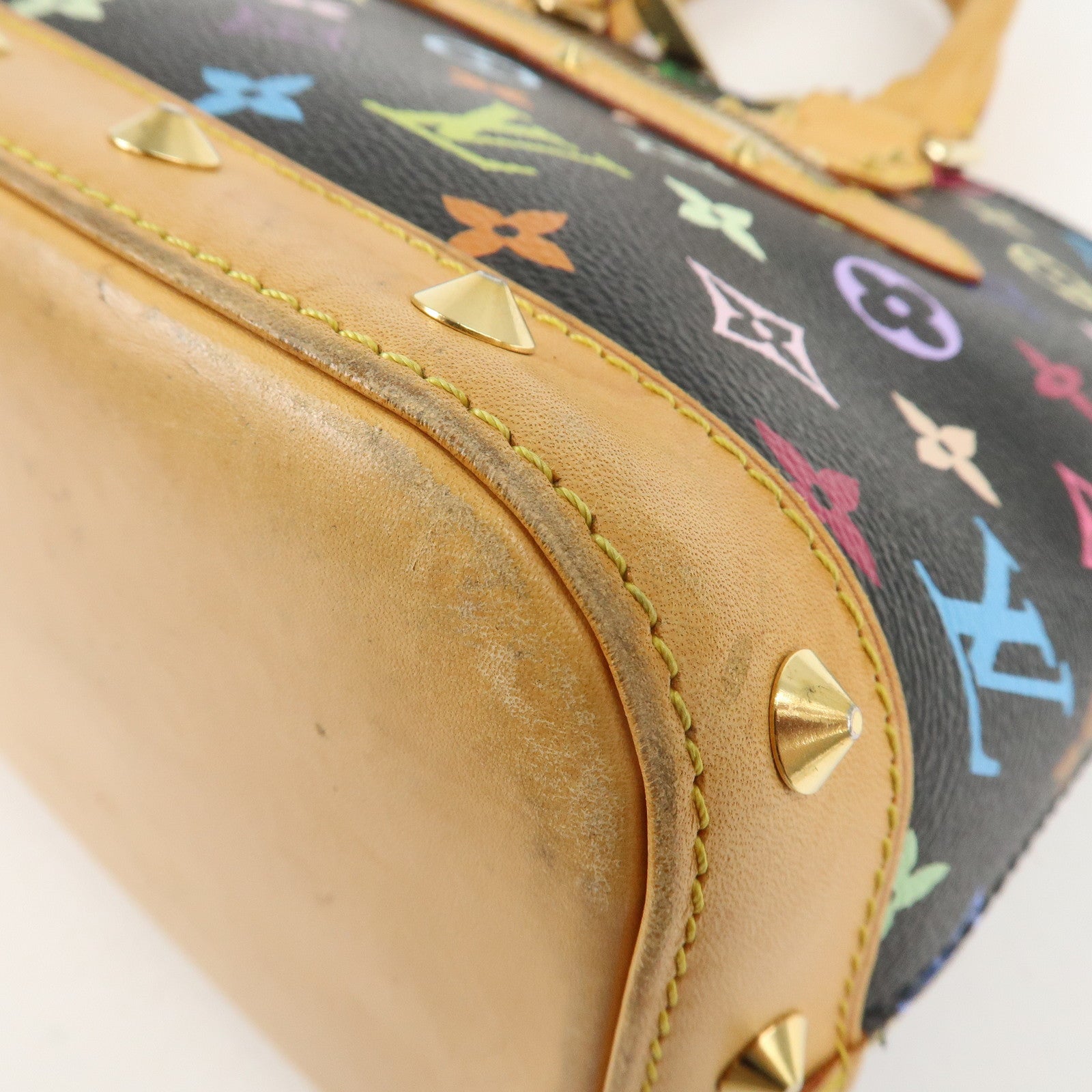 Louis Vuitton Monogram Multicolor Alma Hand Bag Noir M92646 Used