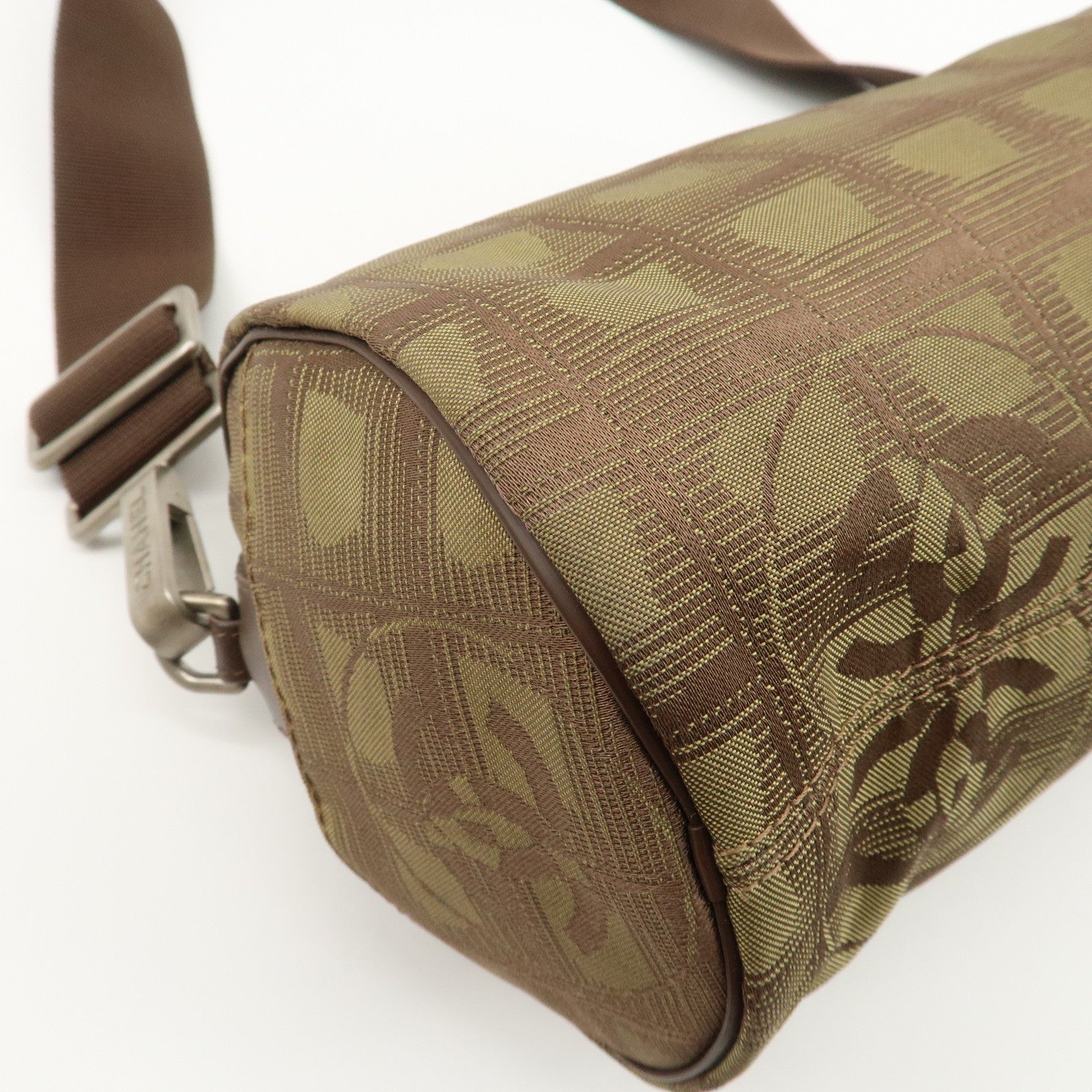 CHANEL New Travel Line Nylon Jacquard Leather Shoulder Bag A17669 Used